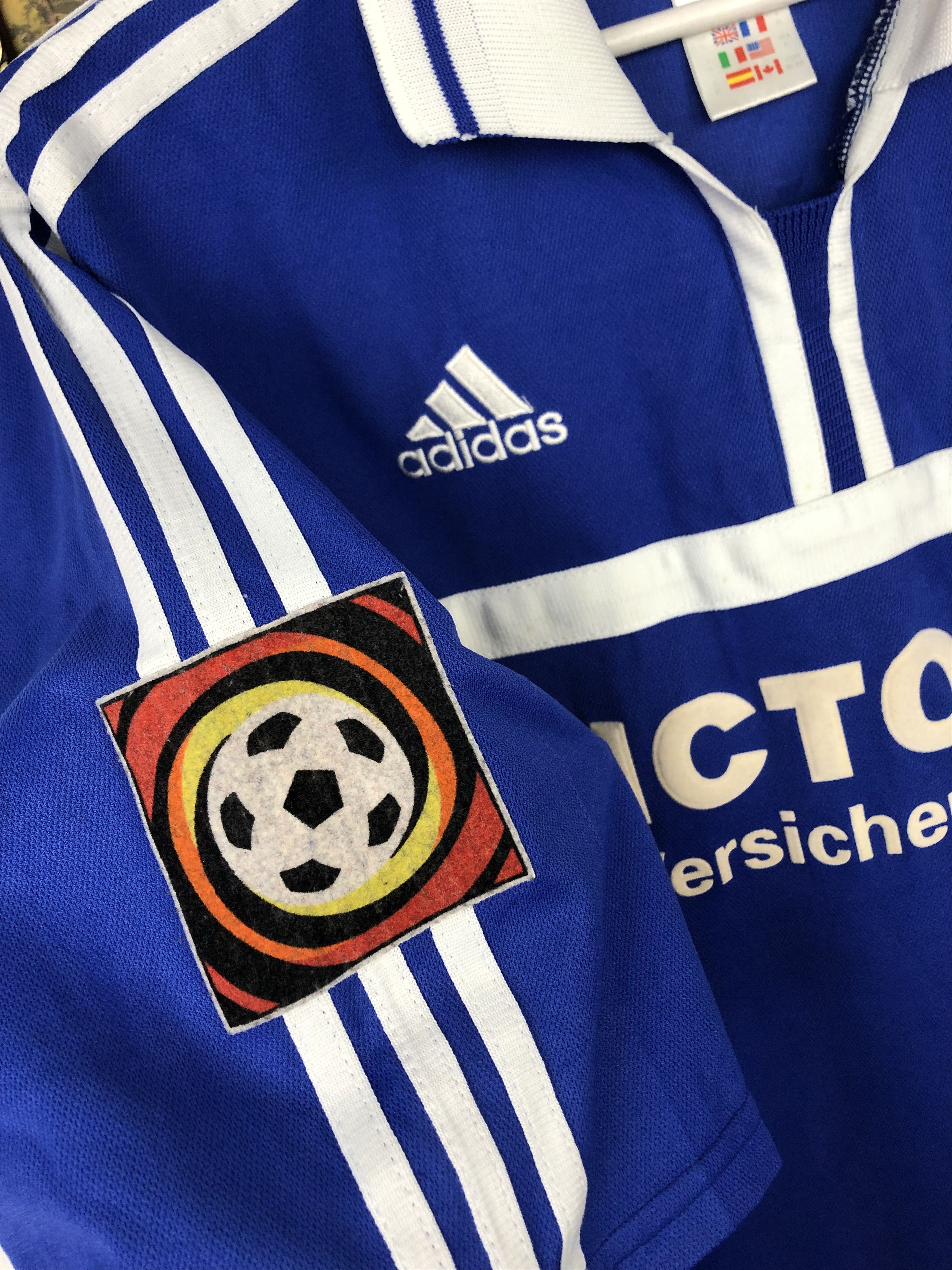Adidas FC Schalke 04 football shirt 2000 #7 Moller Adidas Tee Size US XL / EU 56 / 4 - 8 Thumbnail