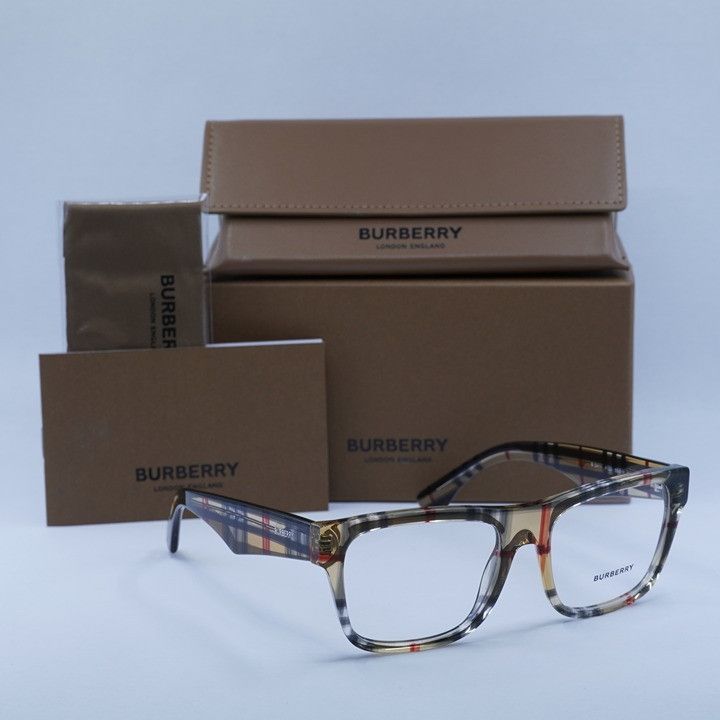 Burberry Burberry BE2411 4122 Eyeglasses Vintage Check 53mm Square Size ONE SIZE - 1 Thumbnail