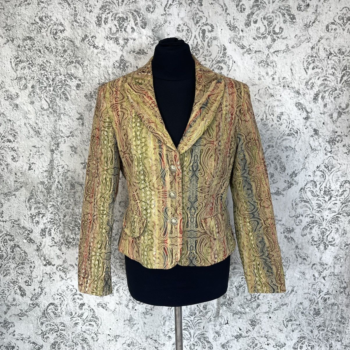 Christian Lacroix × Jean Paul Gaultier × Roberto Cavalli VINTAGE ABSTRACT BLAZER LACROIX JPG CAVALLI STYLE RETRO Size L / US 10 / IT 46 - 3 Thumbnail