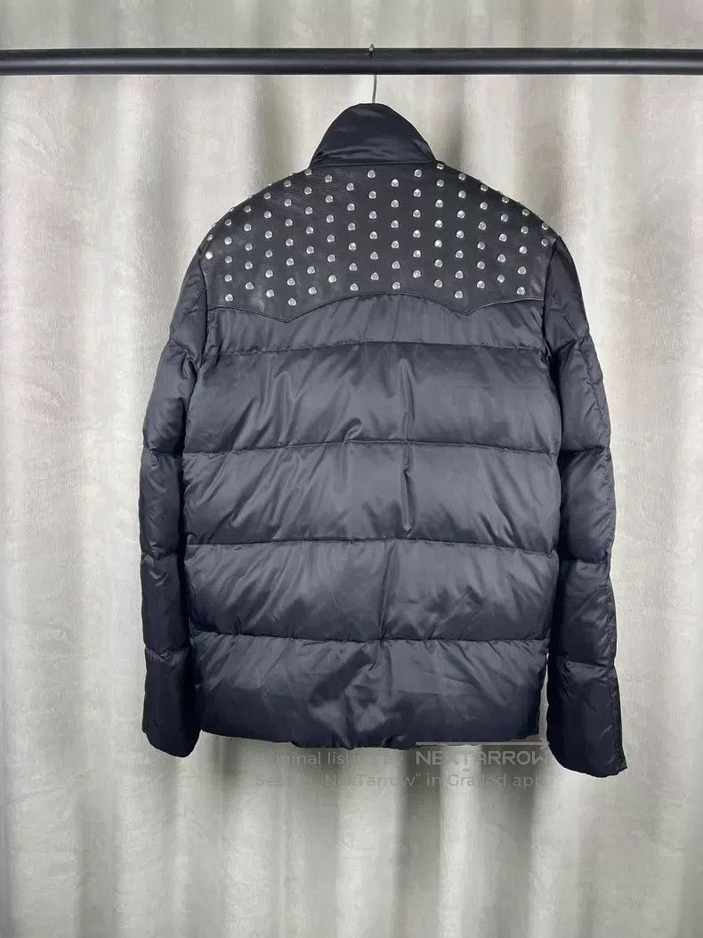 Saint Laurent Paris Saint Laurent Paris Black Studs Mixed Leather Puffer Jacke Size US M / EU 48-50 / 2 - 2 Thumbnail