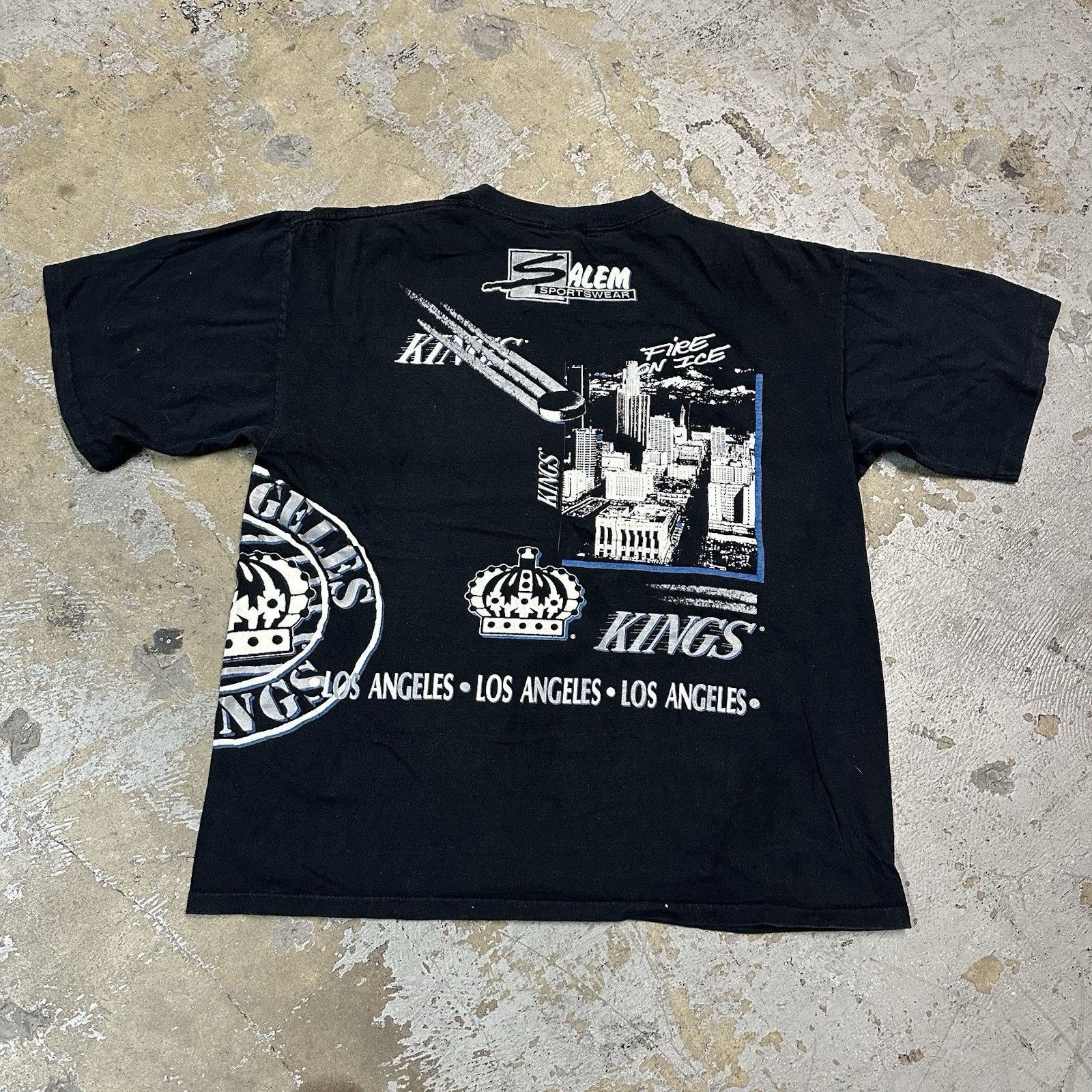 NHL × Salem Sportswear × Vintage Vintage 1992 Salem Los Angeles Kings Hockey AOP T-Shirt NHL Size US XL / EU 56 / 4 - 2 Thumbnail