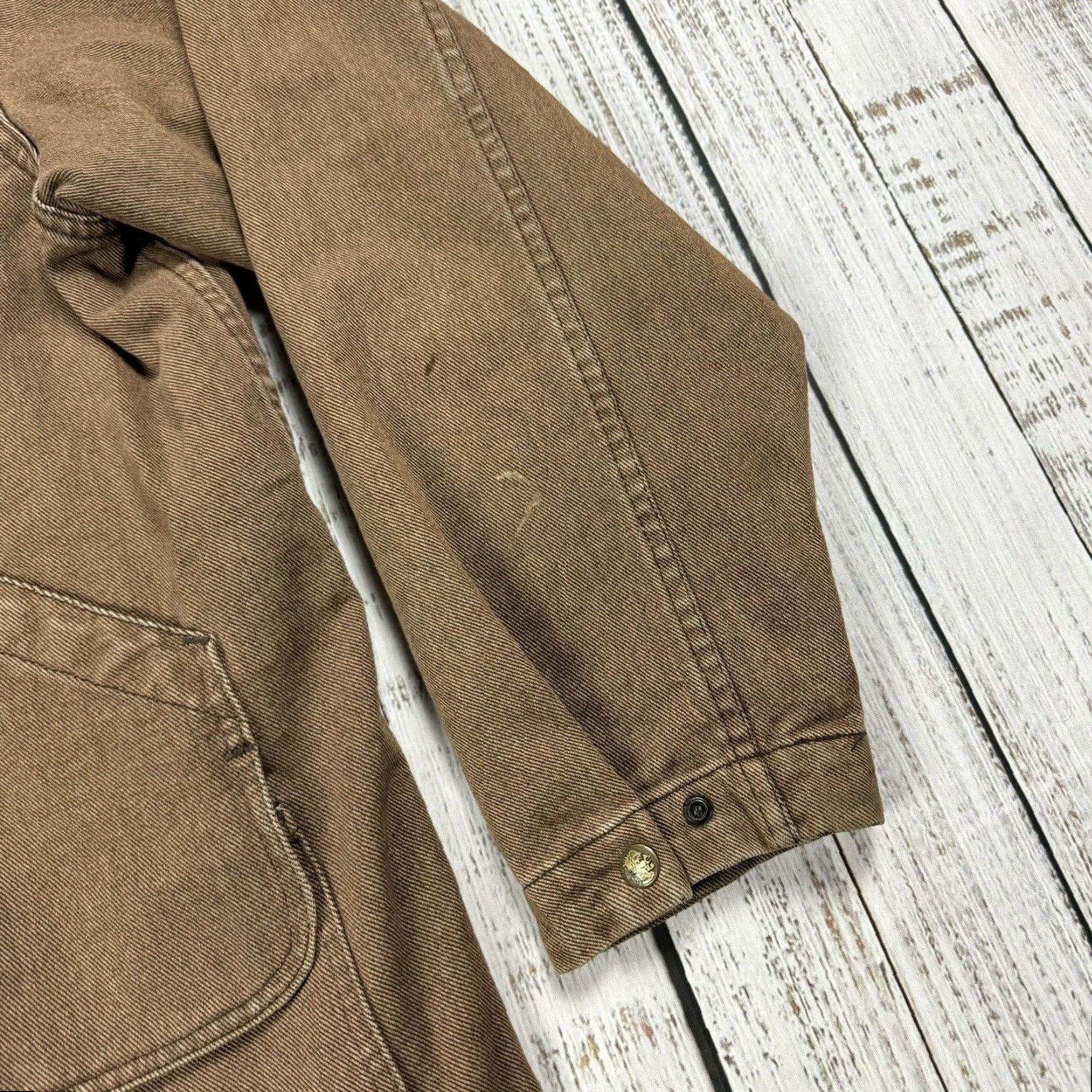 Vintage VINTAGE Woolrich Southwest Aztec Wool Blanket Lined Denim Chore Coat XL Mens Barn Jacket Size US XL / EU 56 / 4 - 4 Thumbnail