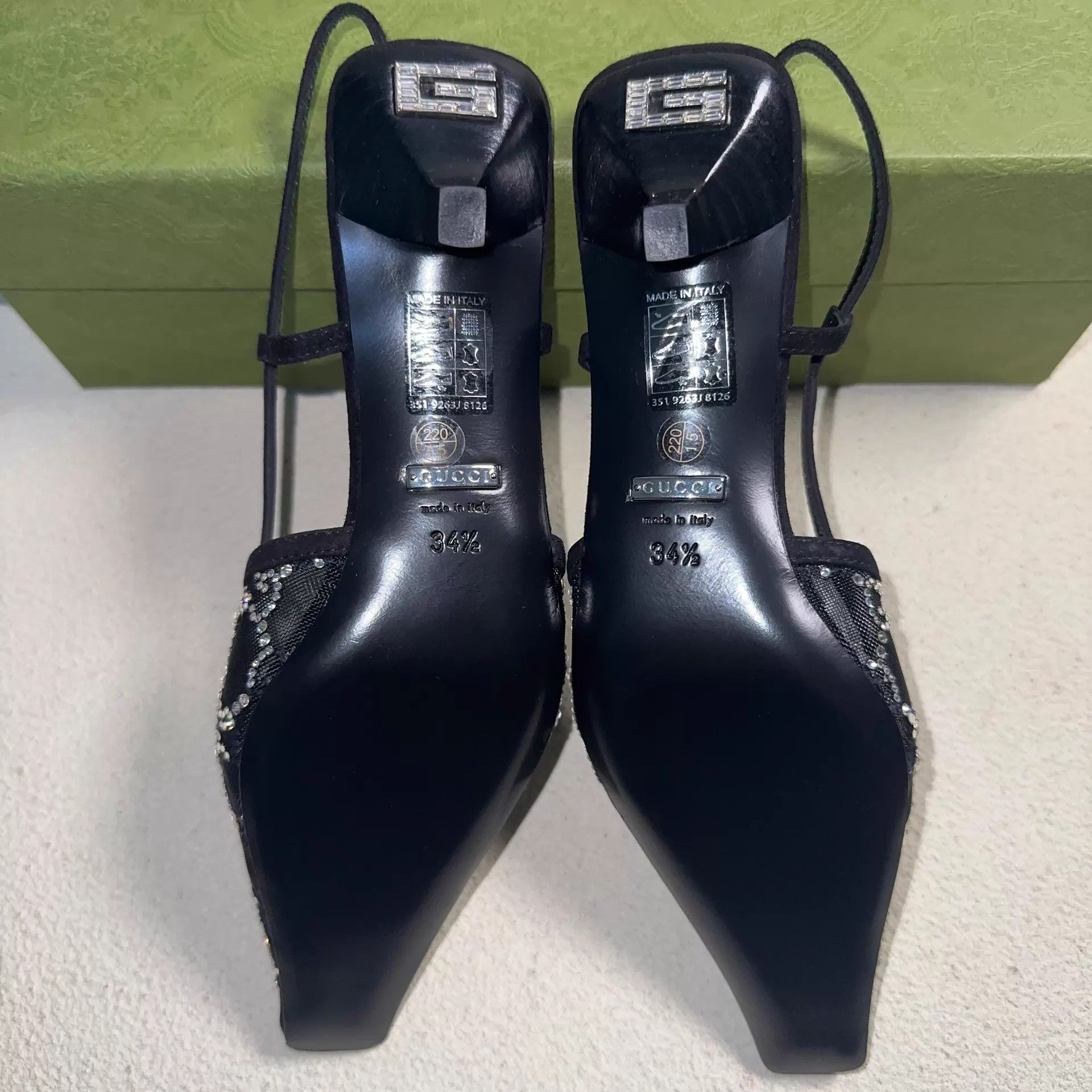 Gucci GUCCI GG Monogram Black Heels 34.5 Size US 4 / IT 34 - 4 Thumbnail