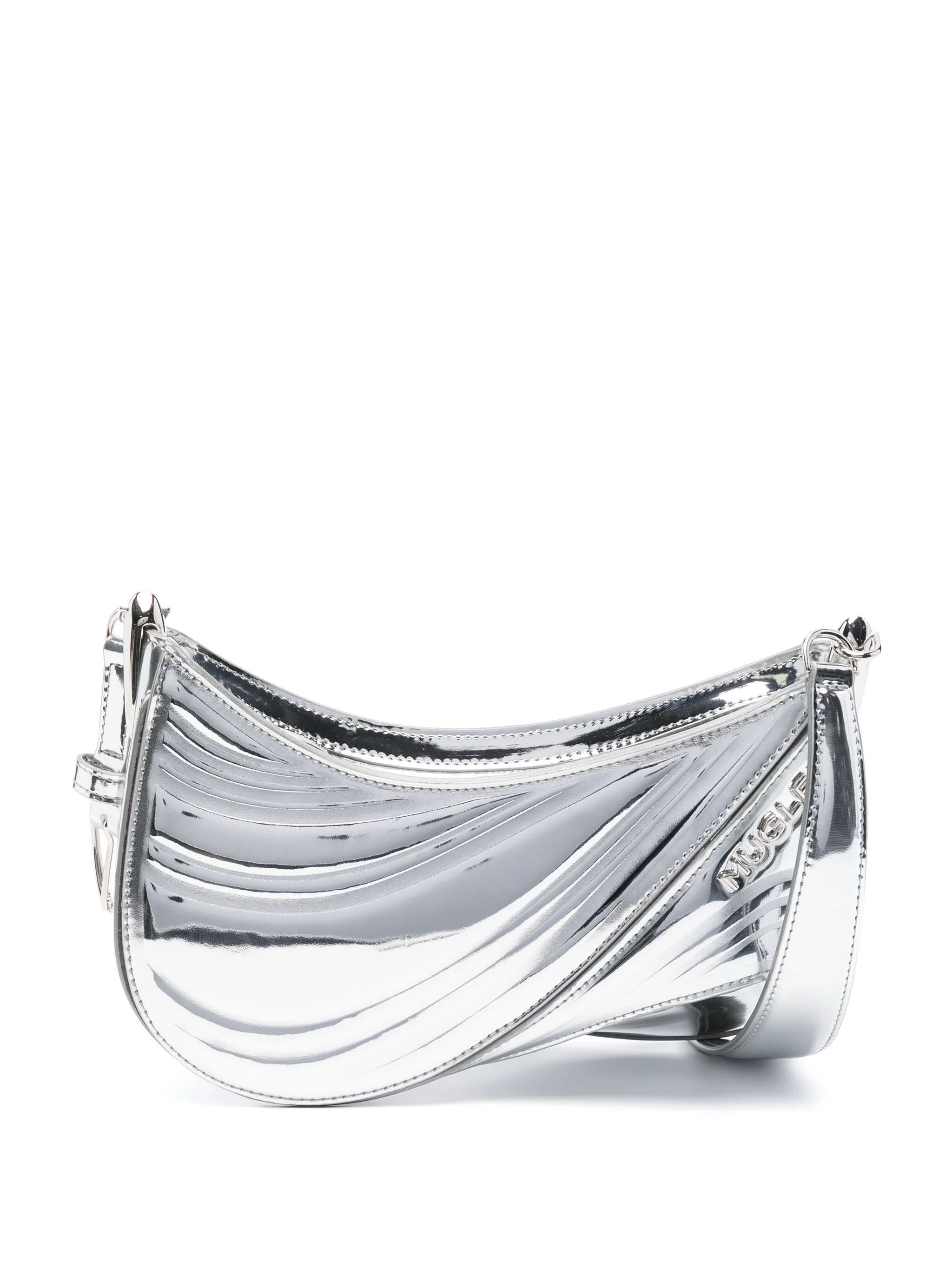 Mugler o1s22i1n1024 Size: OS / Small Spiral Curve 01 Bag in Silver Size ONE SIZE - 1 Thumbnail
