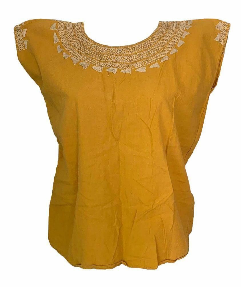 Designer Pre Owned Mustard Hand Made Blouse Xl Size XL / US 12-14 / IT 48-50 - 1 Thumbnail