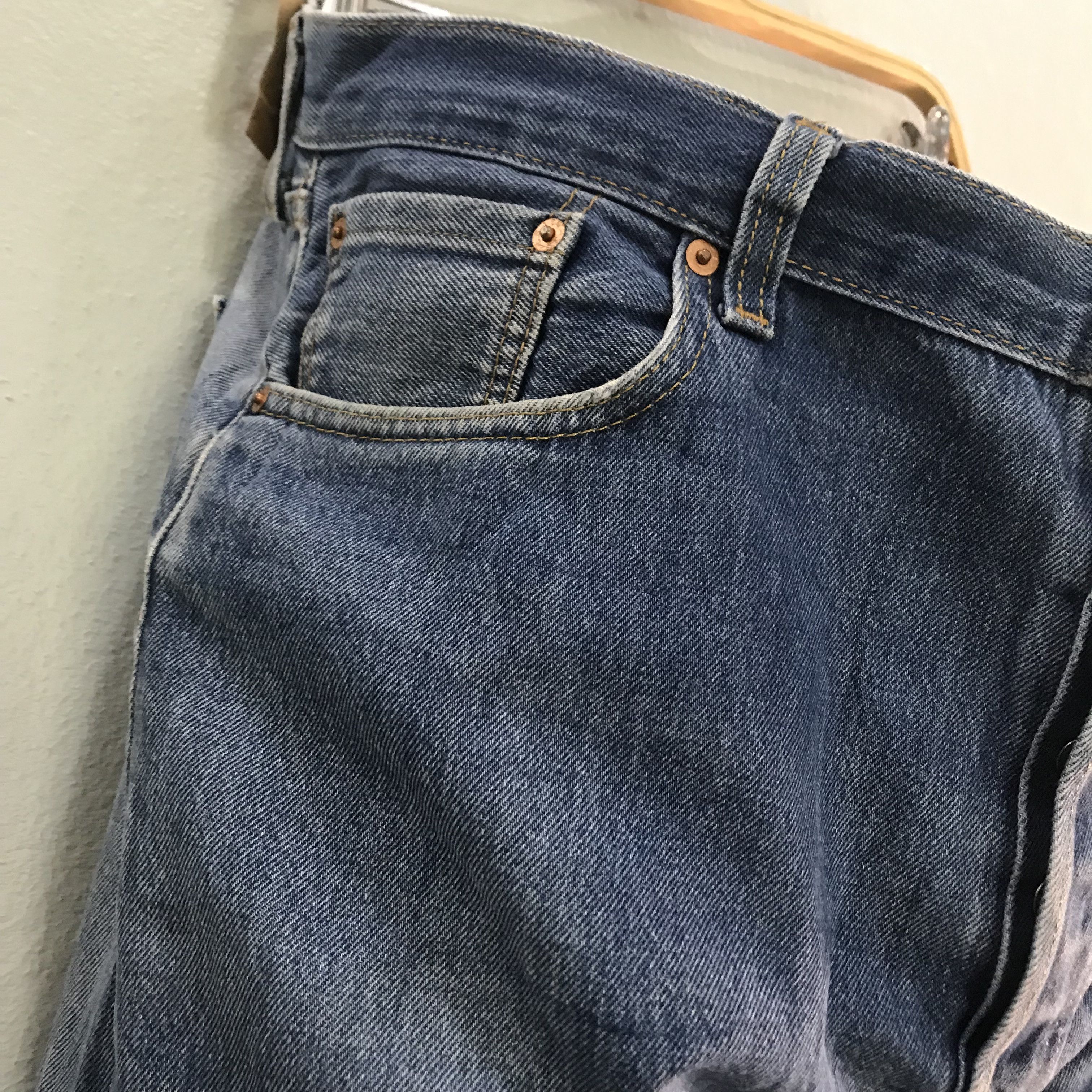 Levi's Vintage Y2K Levi’s 501 Straight Leg Jeans Faded Blue Indigo Size US 40 / EU 56 - 7 Thumbnail
