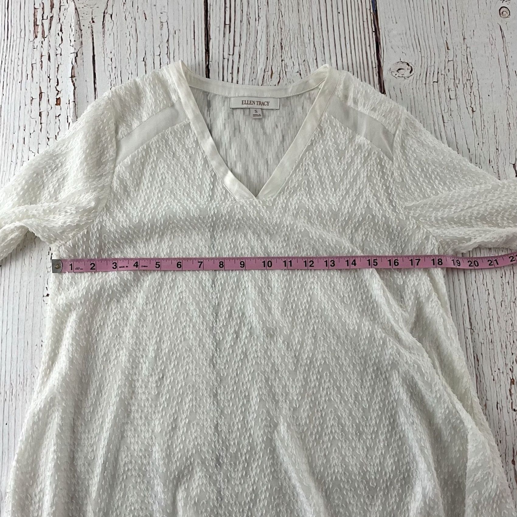 Ellen Tracy Ellen Tracy White Long Sleeve Sheer Blouse Women's S Size S / US 4 / IT 40 - 4 Thumbnail