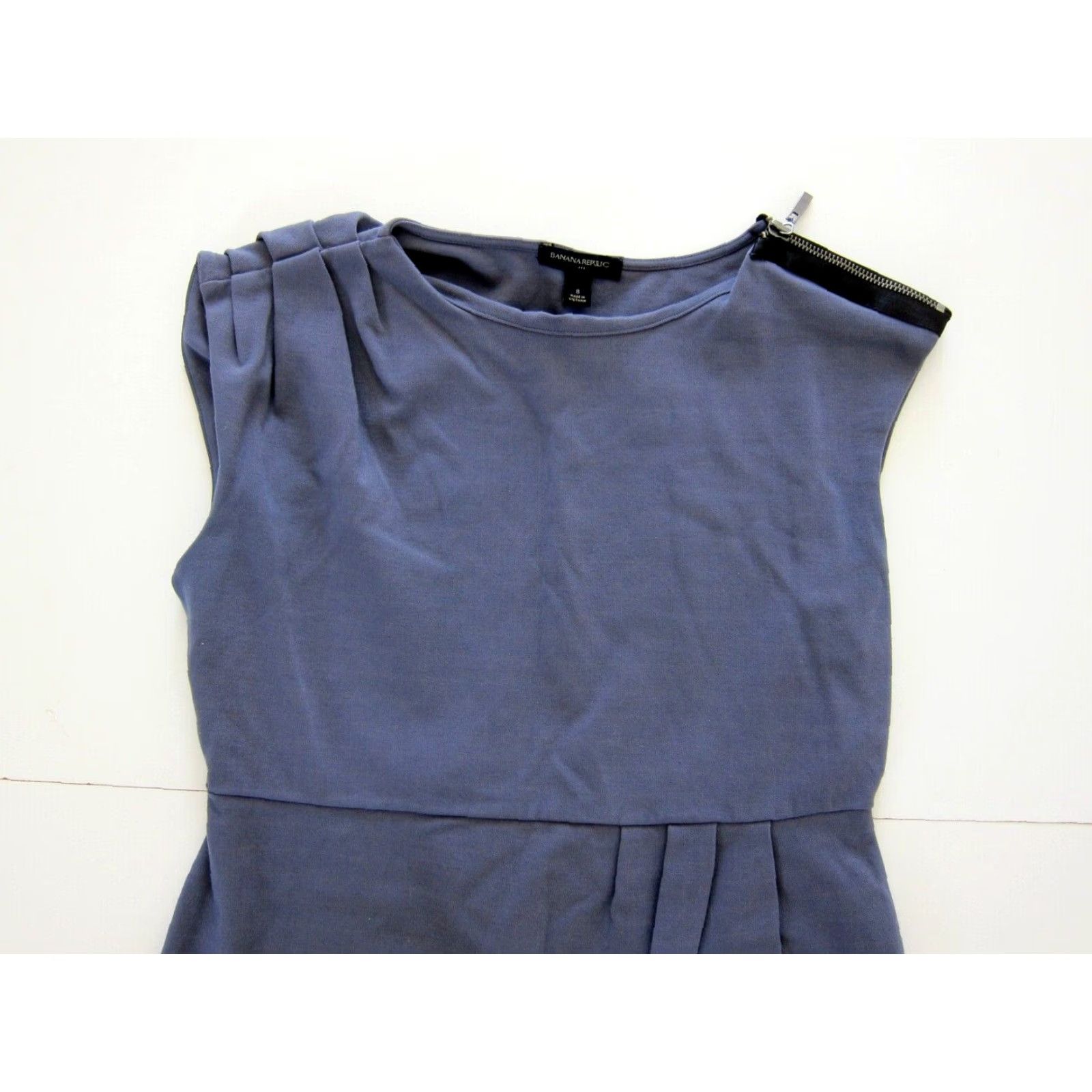 Banana Republic Banana Republic Rayon Stretch Blue Sleeveless Ruched Sheath Shift Dress 8 Size M / US 6-8 / IT 42-44 - 3 Thumbnail