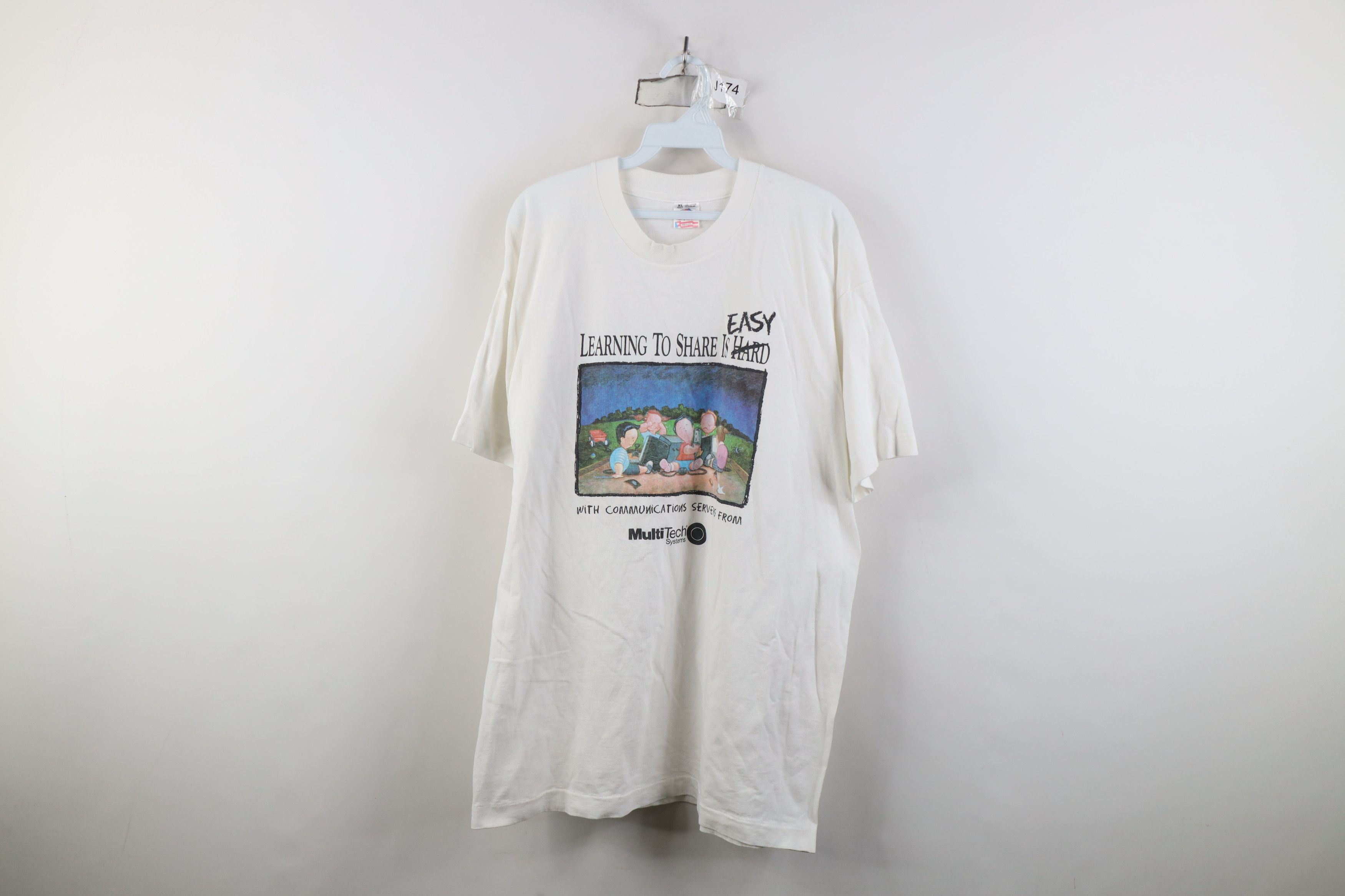 Vintage Vintage 90s Computer Servers Sharing Is Easy T-Shirt USA Size US XL / EU 56 / 4 - 1 Thumbnail