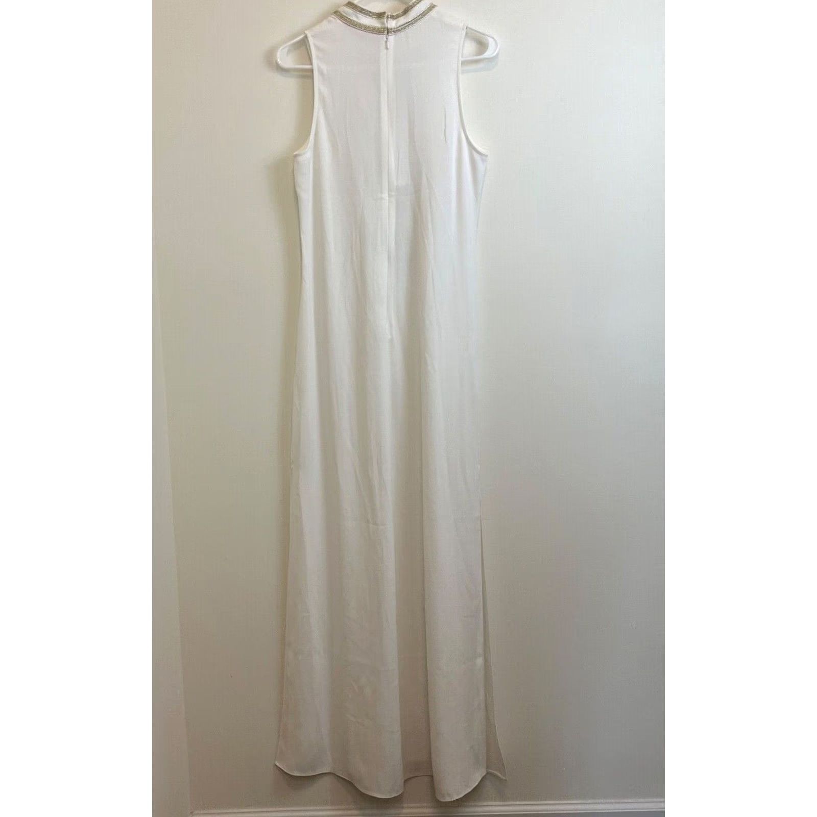 Lilly Pulitzer Lilly Pulitzer Womens Size 4 Jane Maxi Resort White Gold Neck Embellished Dress Size S / US 4 / IT 40 - 6 Thumbnail