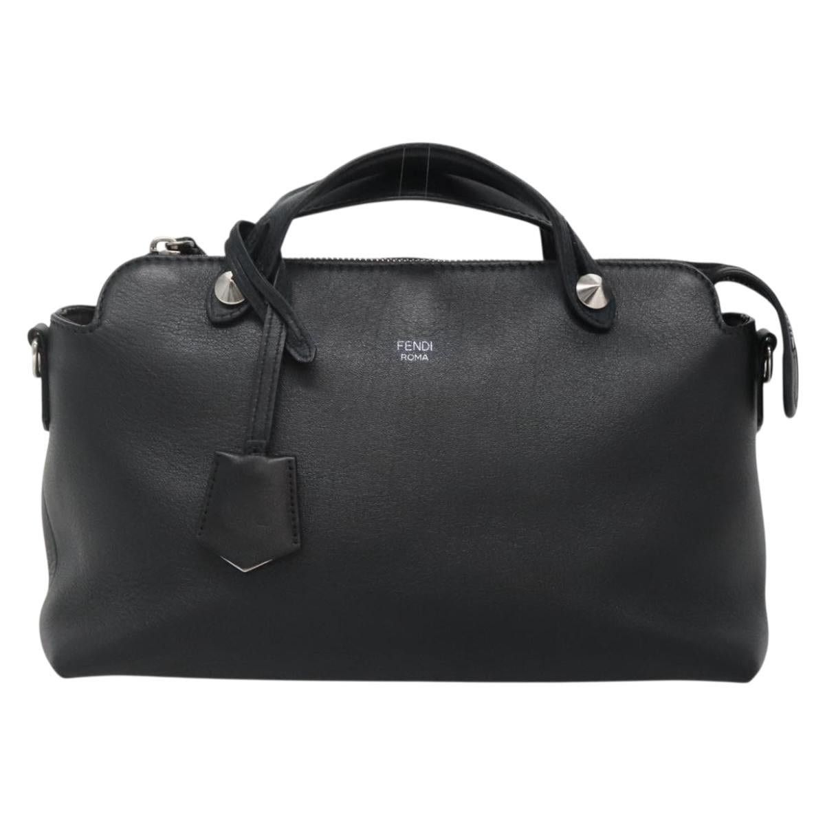 Fendi FENDI Hand Bag Leather Black Silver Size ONE SIZE - 2 Thumbnail