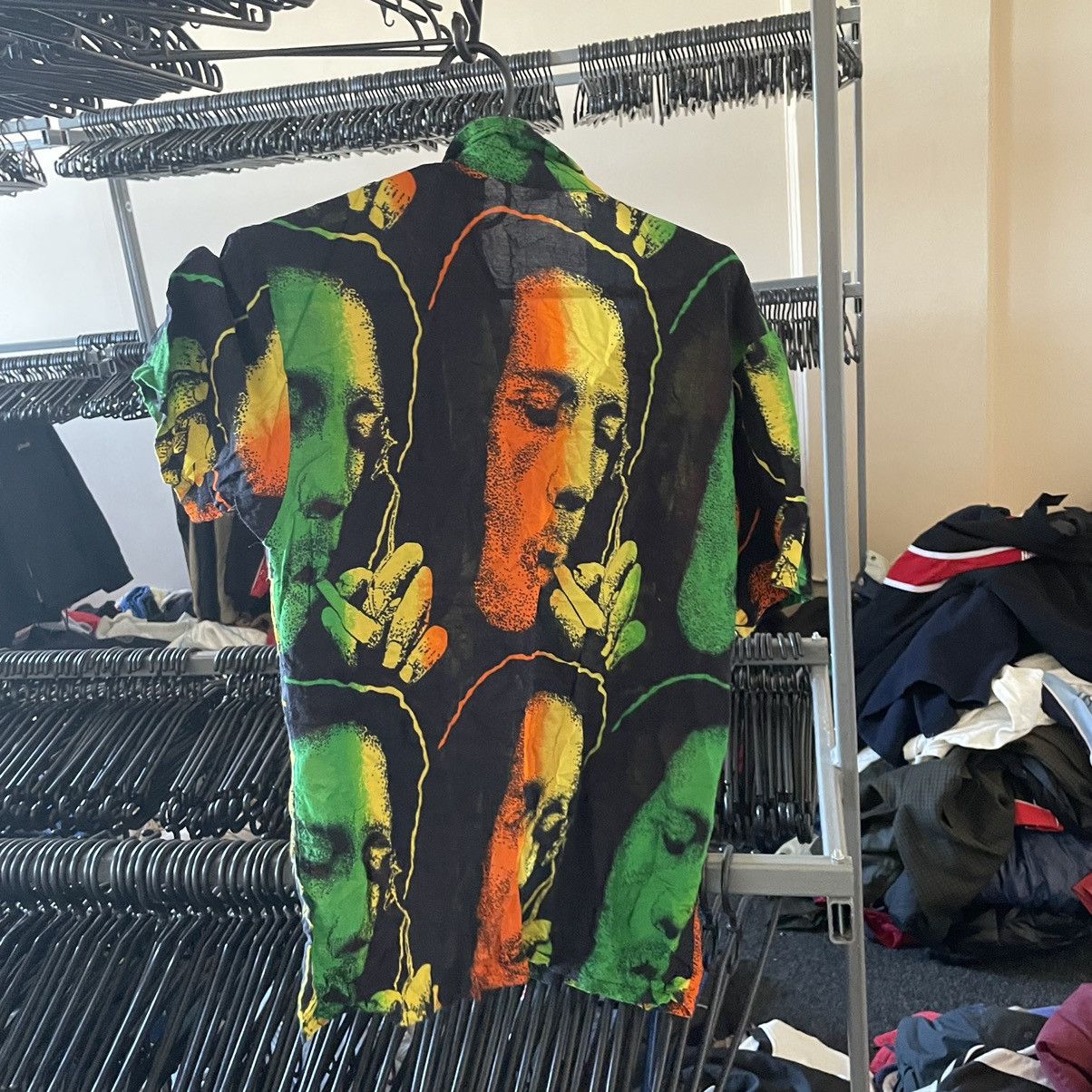 Band Tees × Vintage 1980s Bob Marley SINGLE STITCHED SHIRT TEE MONOGRAMM Size US M / EU 48-50 / 2 - 6 Thumbnail