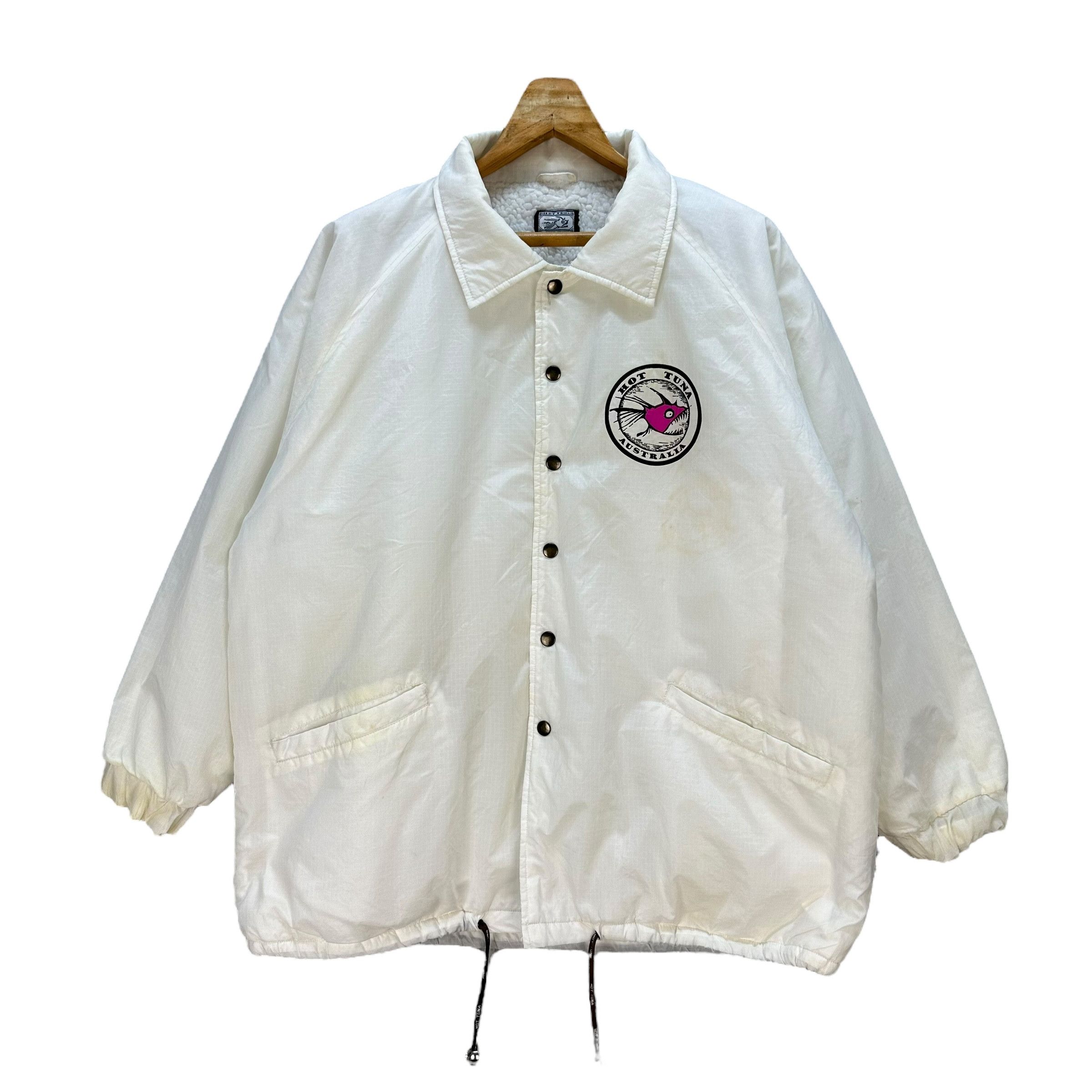 Hot Tuna 90's HOT TUNA Big Logo Fleece Lined Coach Jacket #A42-0970 Size US L / EU 52-54 / 3 - 3 Thumbnail