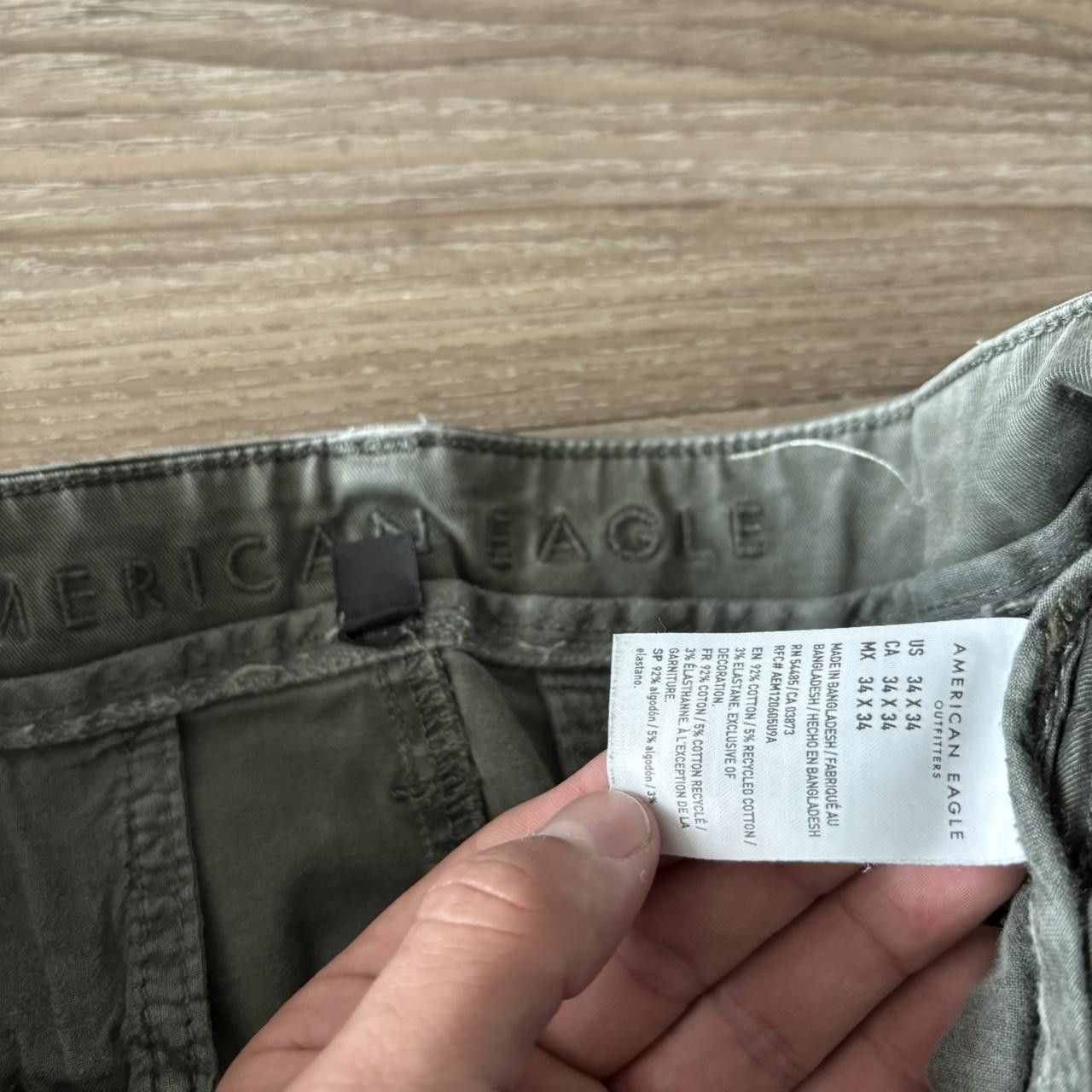 American Eagle Outfitters Crazy Vintage Y2K/2000s Grunge American Eagle Khaki Green Cargo Pants! 34x29 Size US 34 / EU 50 - 7 Thumbnail