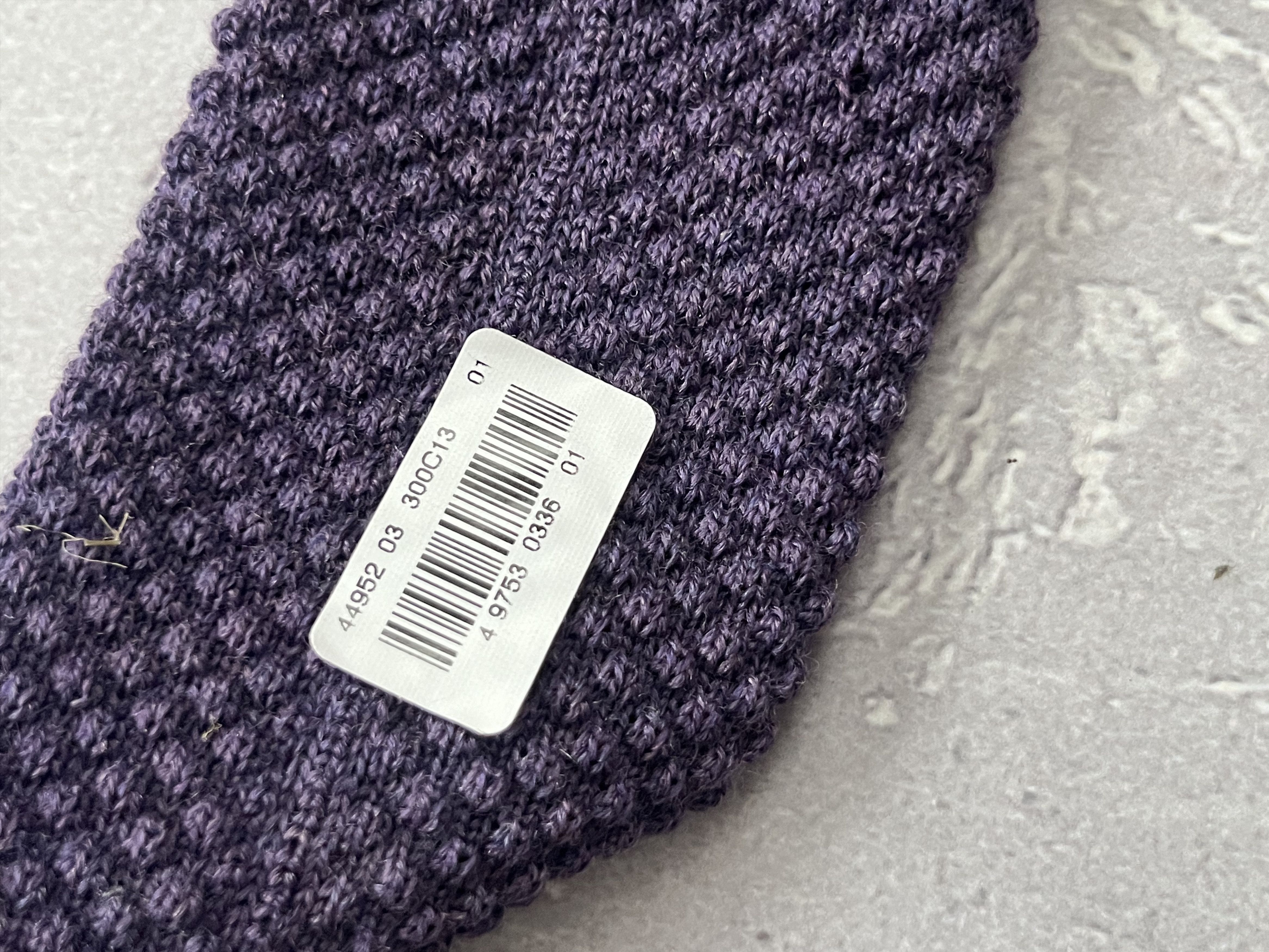 Pal Zileri Pal Zileri Knit Tie Wool Purple Textured Smart Casual Retro Size ONE SIZE - 4 Thumbnail