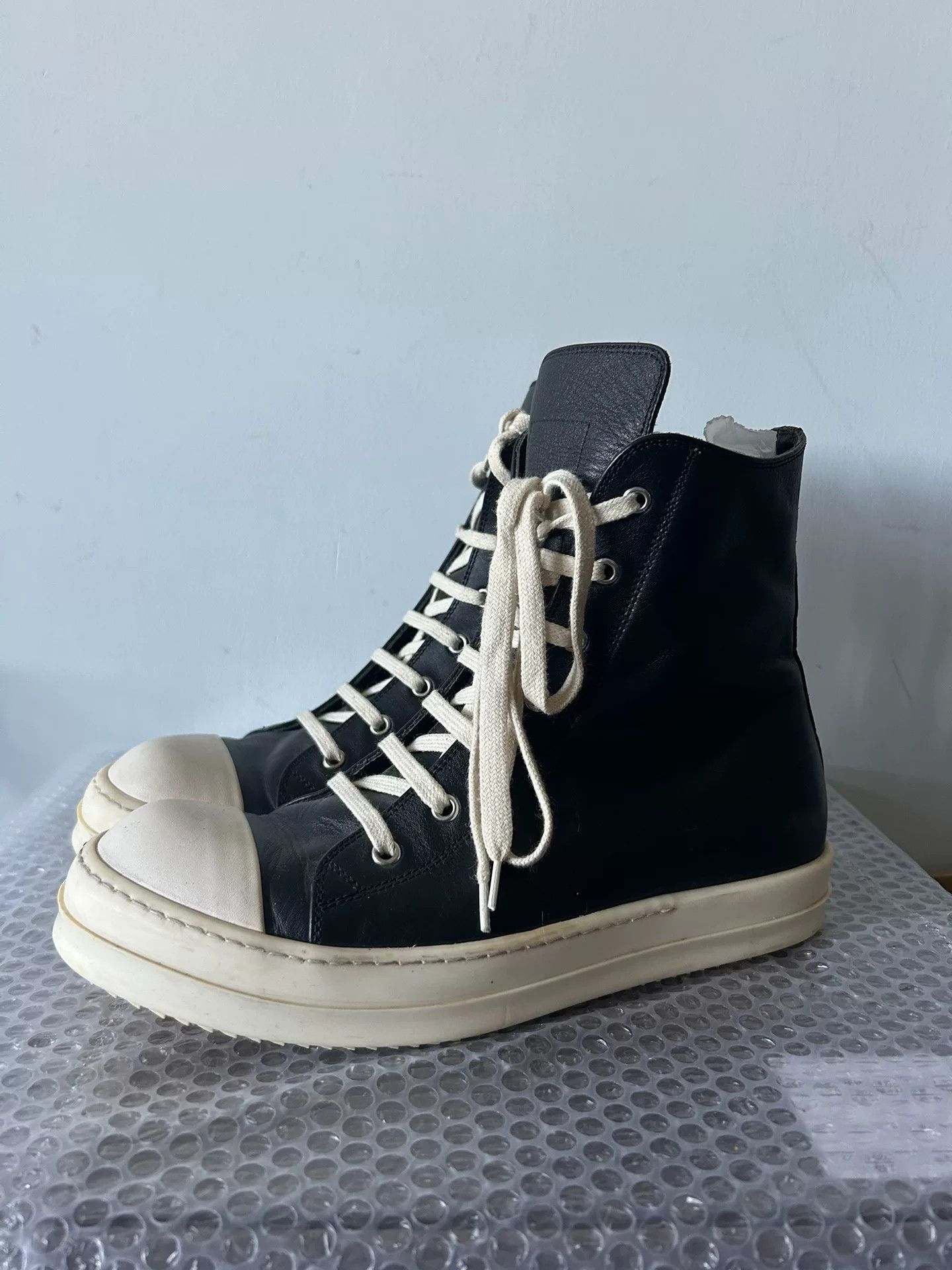 Rick Owens rick owens high-top leather sneakers size 42 Size US 9 / EU 42 - 1 Thumbnail