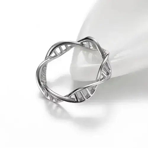 Other DNA Abstract Ring Bold Silver Modern Punk Art Psychedelic Size ONE SIZE - 4 Thumbnail