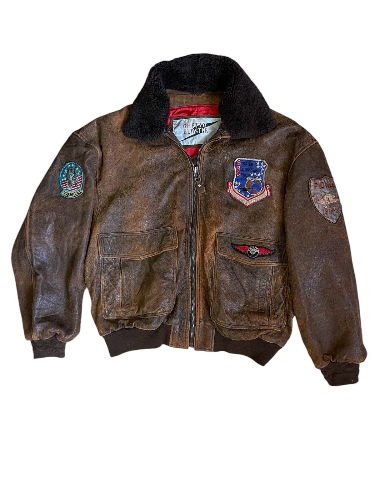 Other 80s A2 Flyers vintage leather jacket Rare Ghetto blast patch Size US L / EU 52-54 / 3 - 1 Thumbnail