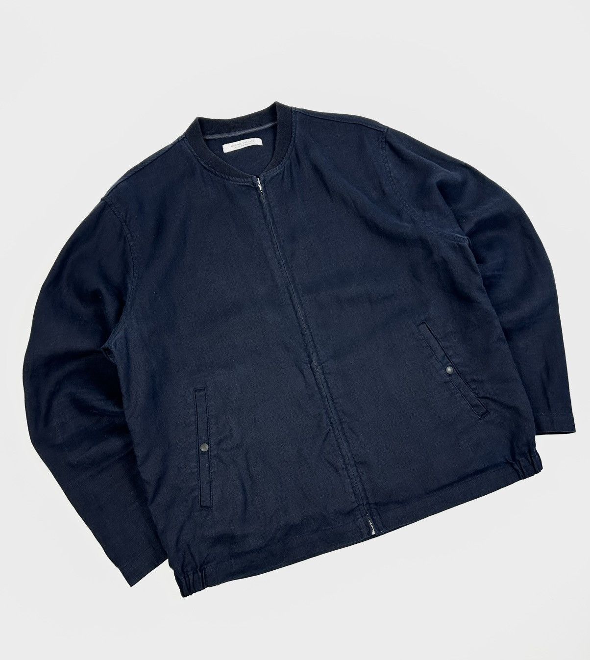Japanese Brand Journal Standard Linen Bomber Jacket Navy L Japanese style Size US L / EU 52-54 / 3 - 2 Thumbnail