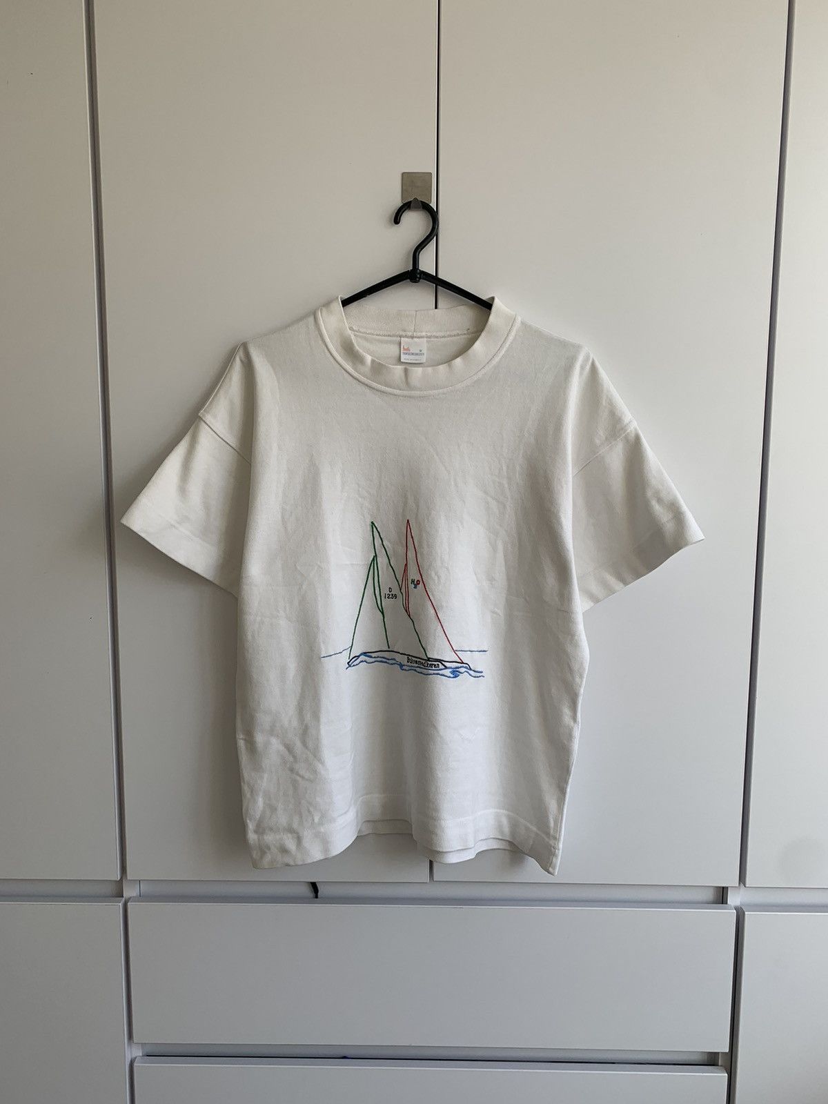 Japanese Brand × Vintage Vintage 90s Buksesnedkerem Yacht Boxy Fit T Shirt Size US M / EU 48-50 / 2 - 1 Thumbnail