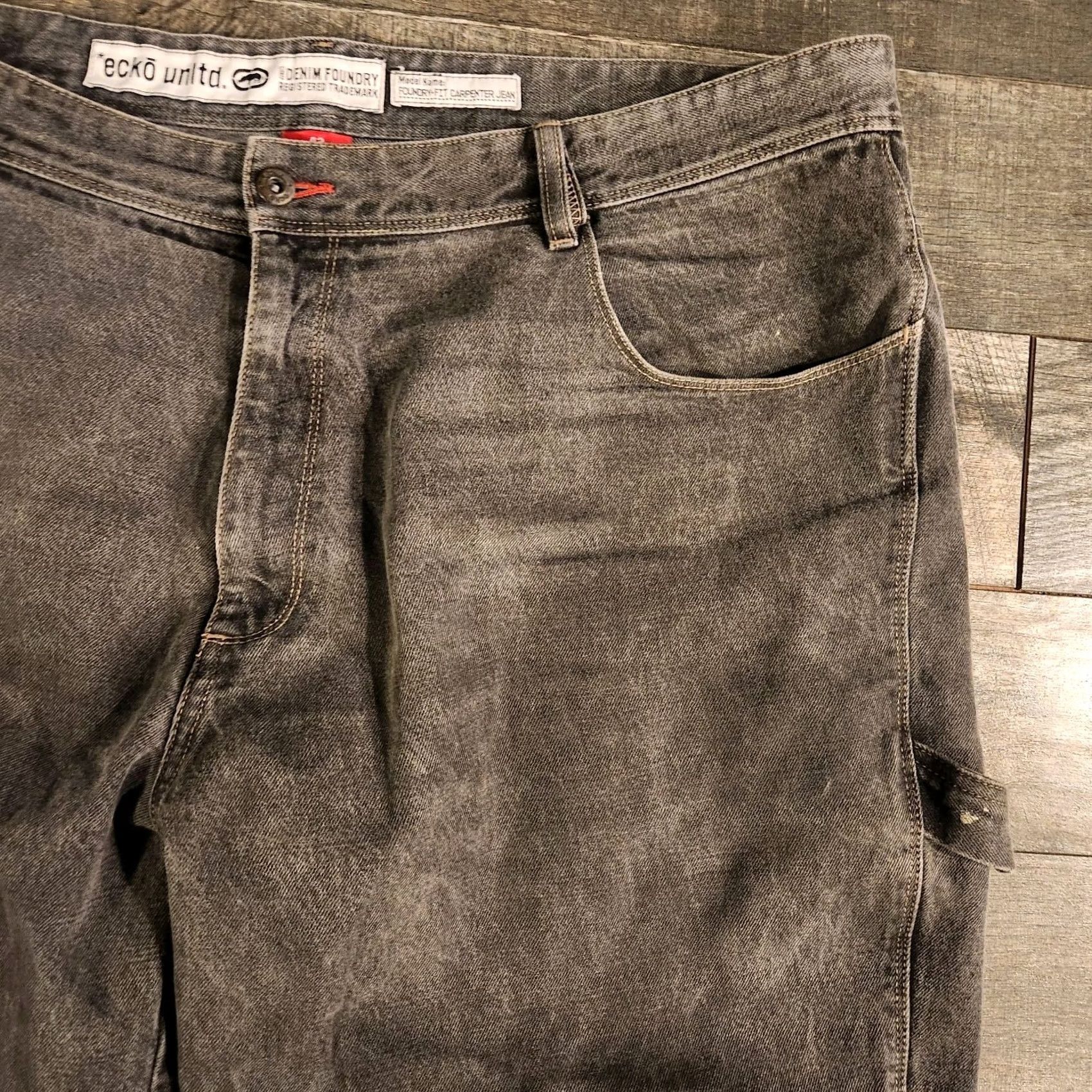Ecko Unltd. VINTAGE Ecko Unltd Carpenter Jeans Men's 42x33 Black Distressed Baggy Y2K Straight Jeans Mens Size 42 Black Distressed Baggy Cell Size US 42 / EU 58 - 4 Thumbnail