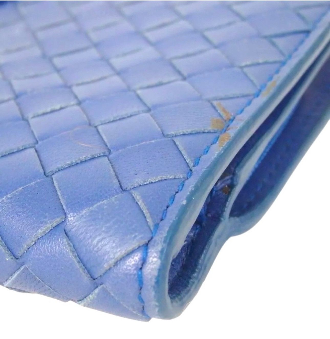 Bottega Veneta Bottega Veneta Intrecciato Leather Wallet Blue Handmade Size ONE SIZE - 11 Thumbnail