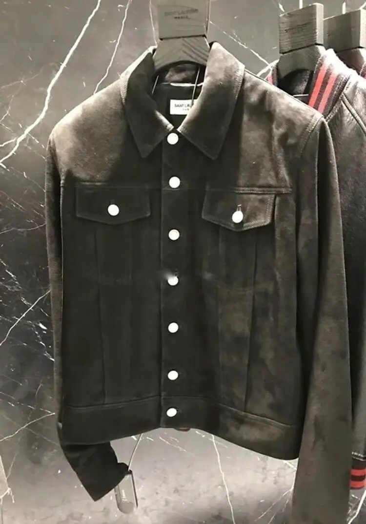 Hedi Slimane × Saint Laurent Paris *Rarest Saint Laurent x Hedi slimane Suede trucker jacket 46 Size US S / EU 44-46 / 1 - 12 Thumbnail