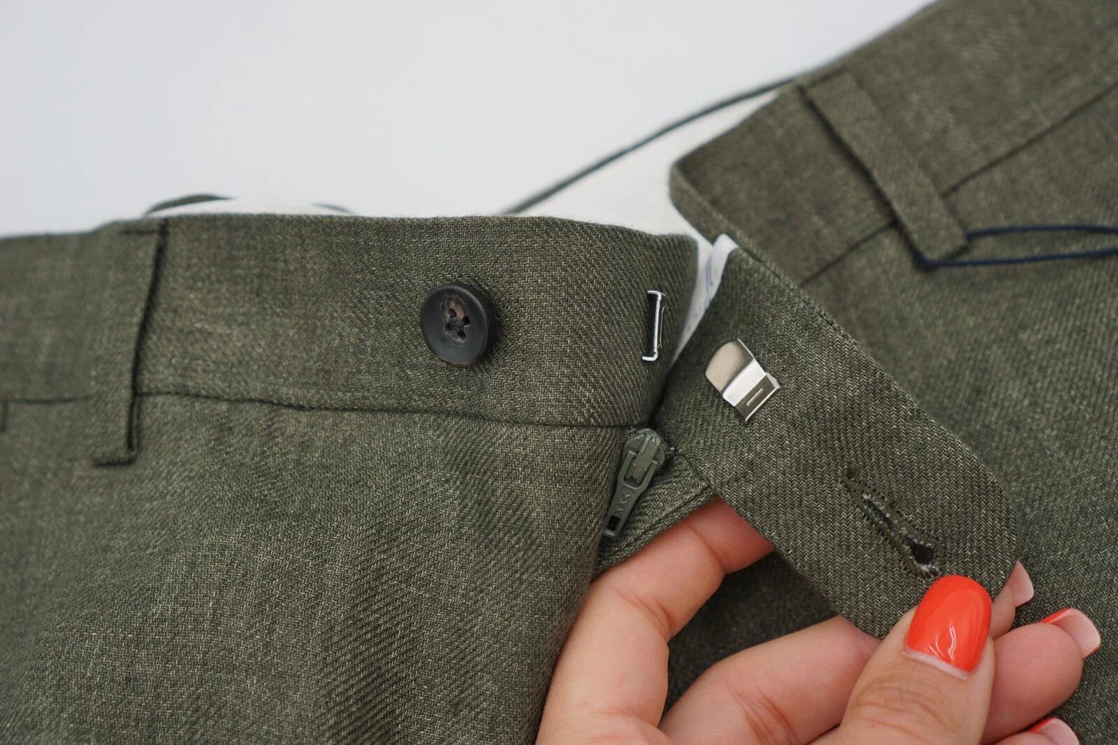 Suitsupply Men Suitsupply Brescia Trousers 100% Linen Green 30 UK/US50S Size 50S - 3 Thumbnail
