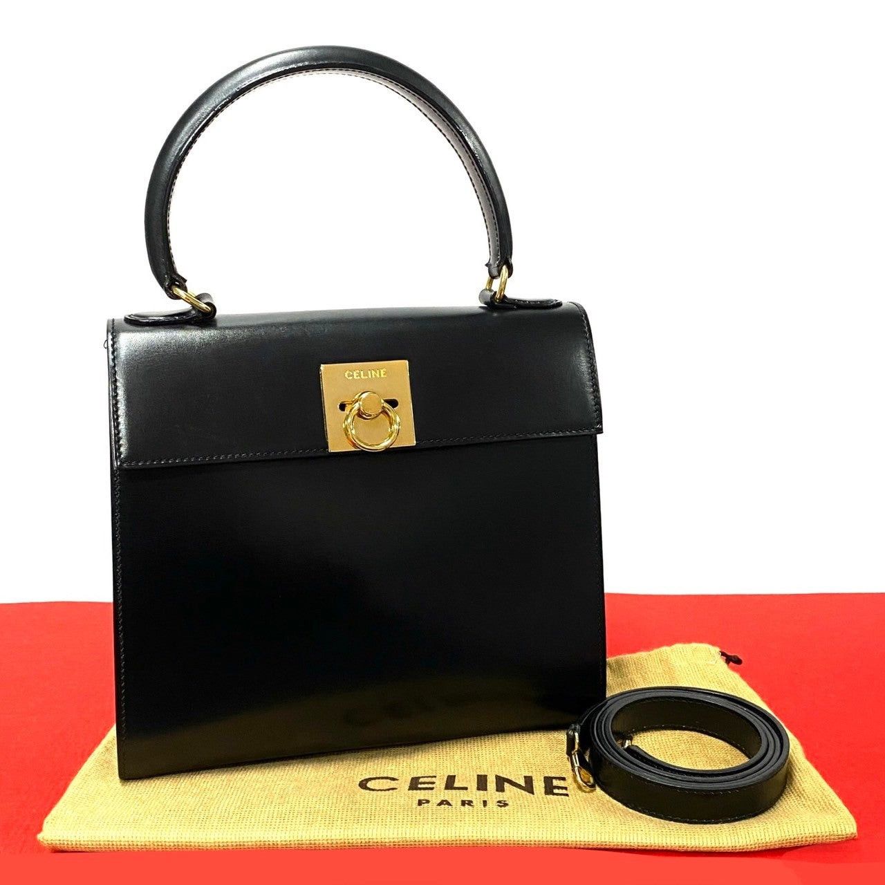 Celine Celine Shoulder Bag Black Leather Size ONE SIZE - 1 Thumbnail