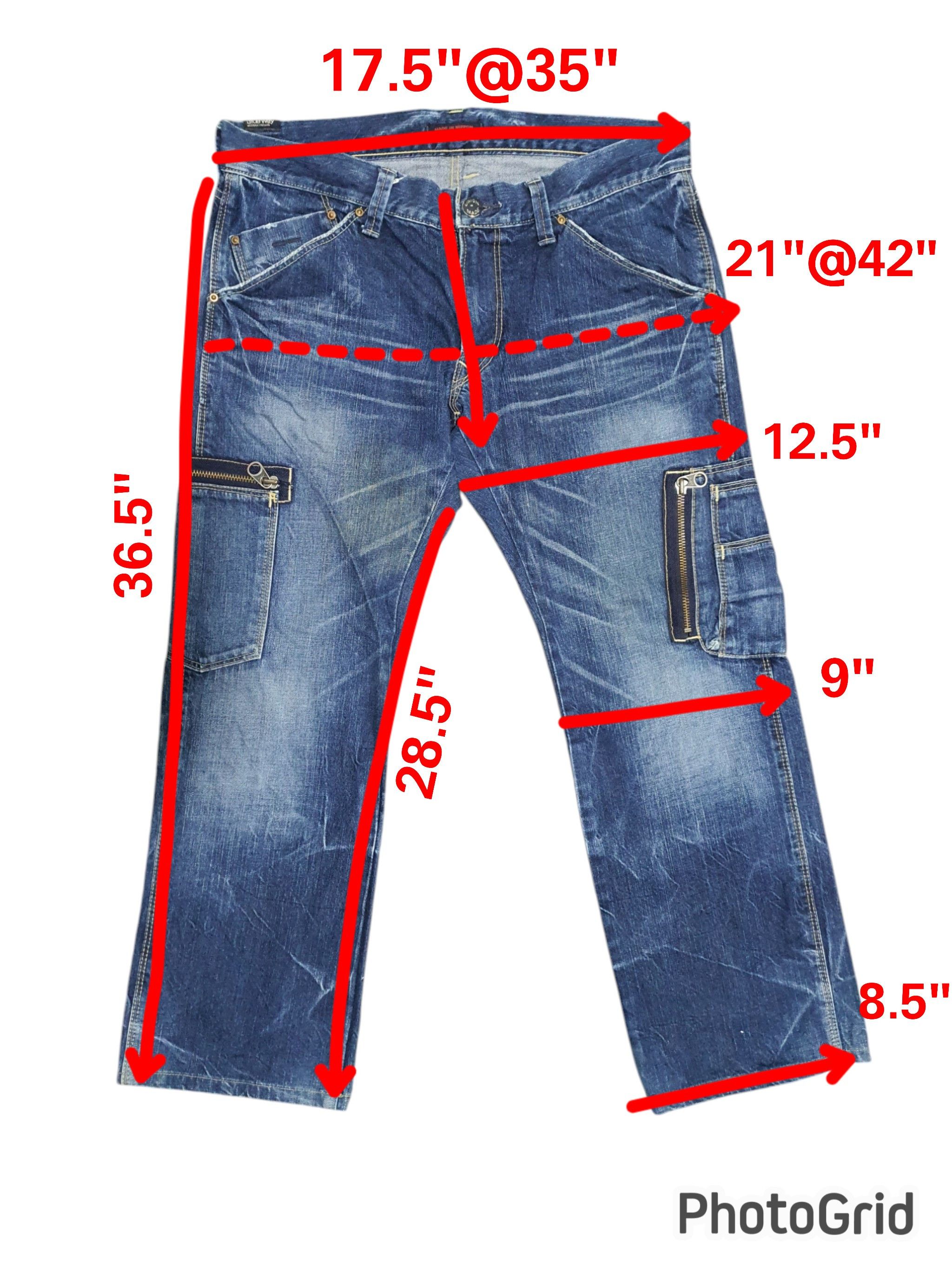Japanese Brand BLUEWAY 35”/36.5” CARGO JEANS Size US 35 - 10 Thumbnail