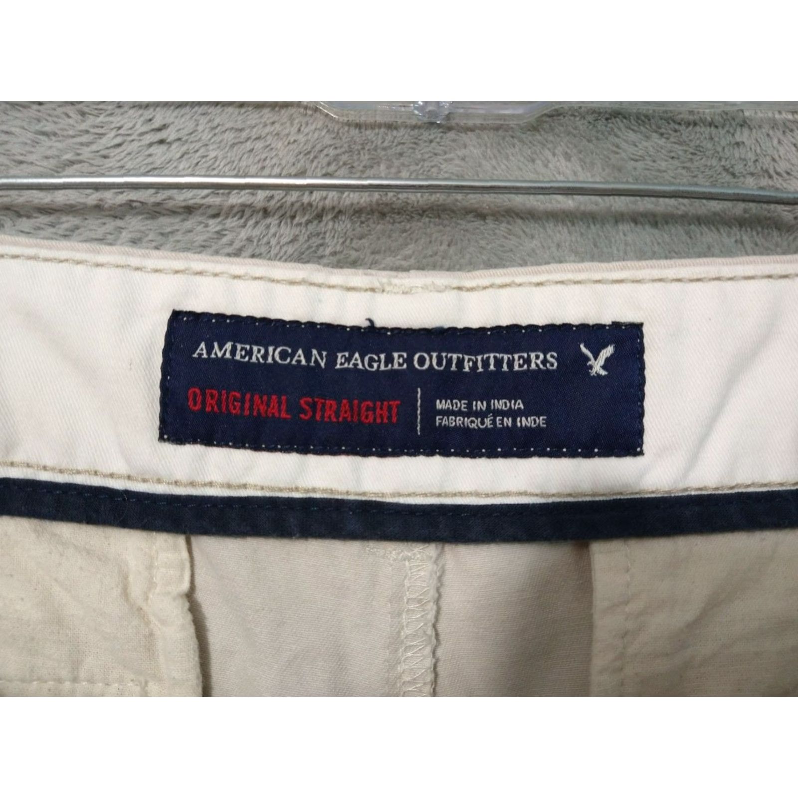 American Eagle Outfitters American Eagle Outfitters Pants Men 32x32 Cream Chino Original Straight Mid Rise Flat Front Casual Workwear College Preppy Shoes Mens Size US 33 - 7 Thumbnail