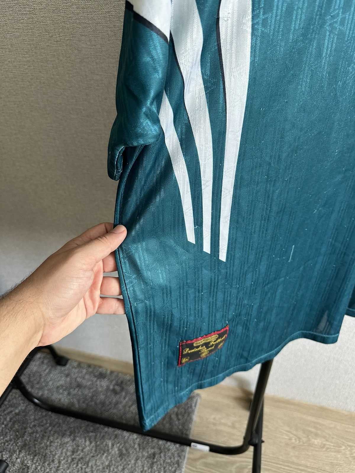 Adidas 1996 Adidas Germany Vintage Rare Away Soccer Jersey Size US L / EU 52-54 / 3 - 4 Thumbnail