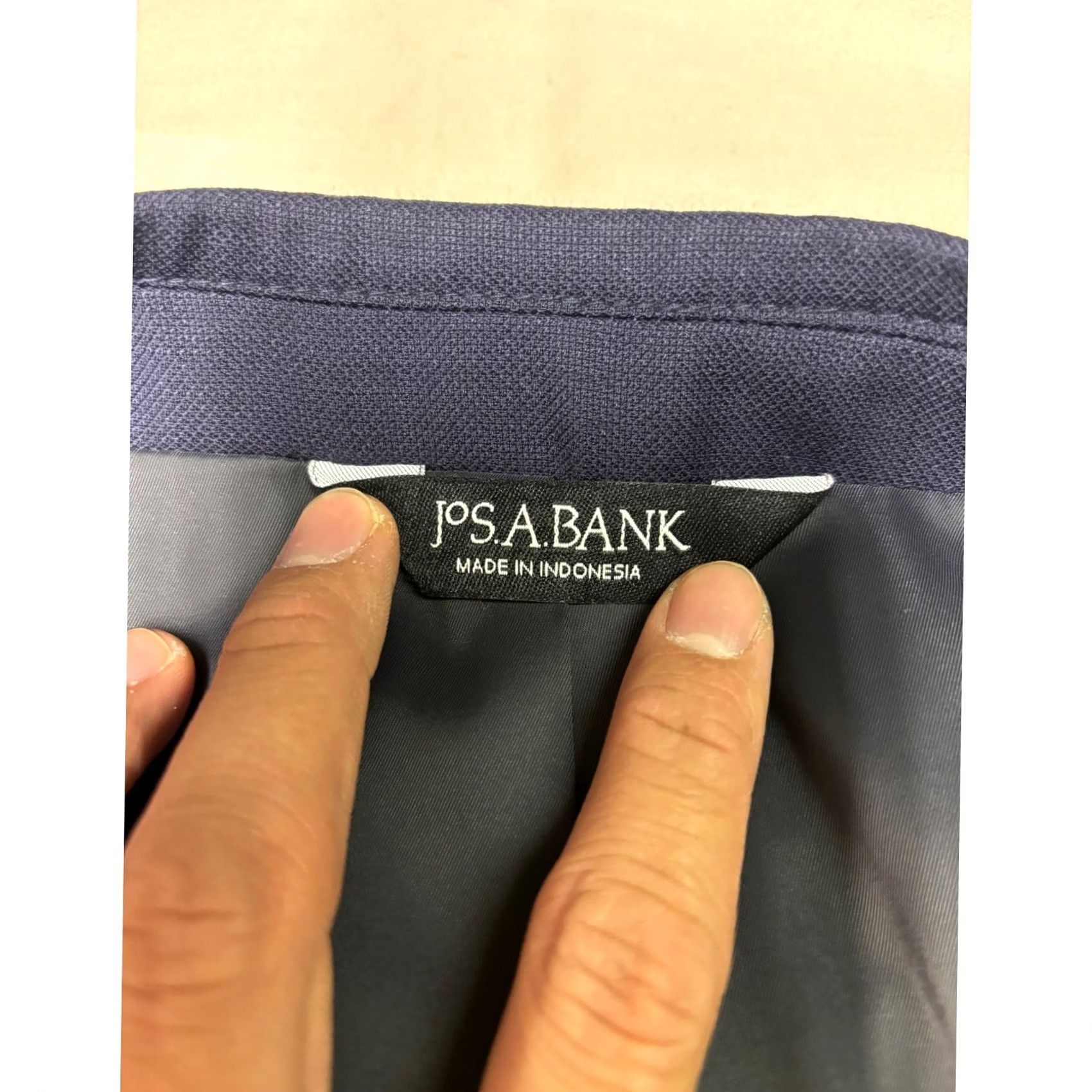 Vintage JO S A BANK Blazer Mens 44 Regular Navy Wool Traveler Utility Size 44R - 2 Thumbnail