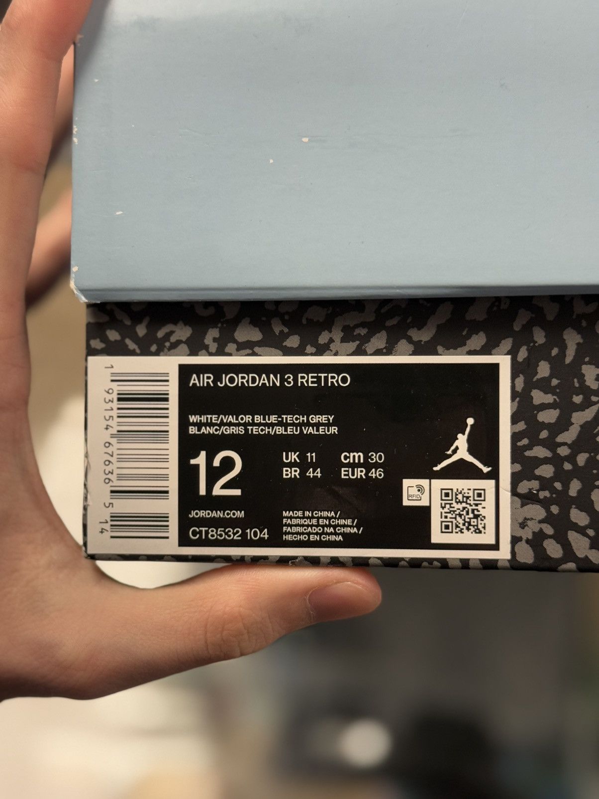 Jordan Brand Jordan 3 UNC (CT8532-104) Size 12 🧼 W/ BOX Size US 12 / EU 45 - 16 Thumbnail