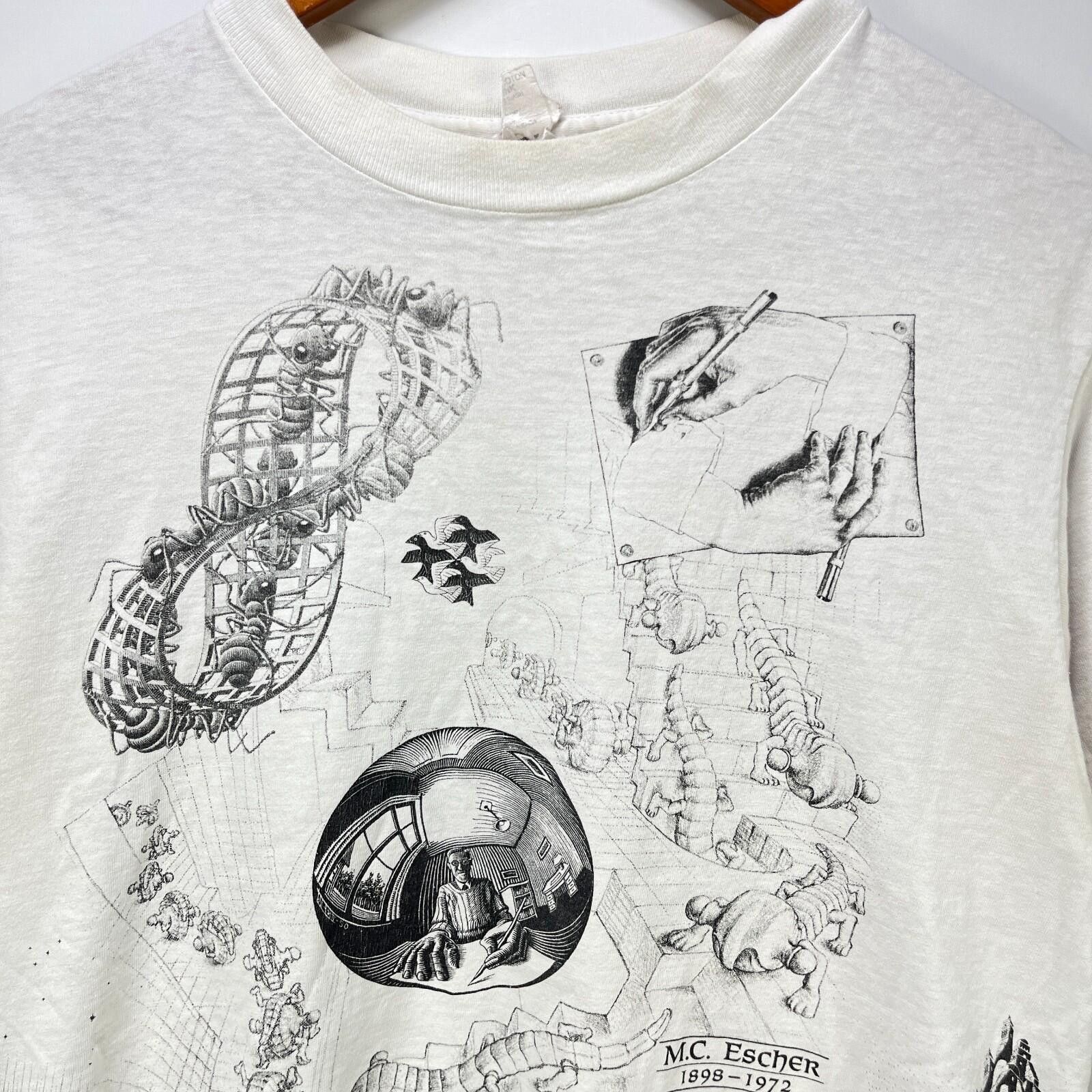 Vintage Vintage 90s MC Escher Double Sided Art T Shirt Large Size US L / EU 52-54 / 3 - 2 Thumbnail
