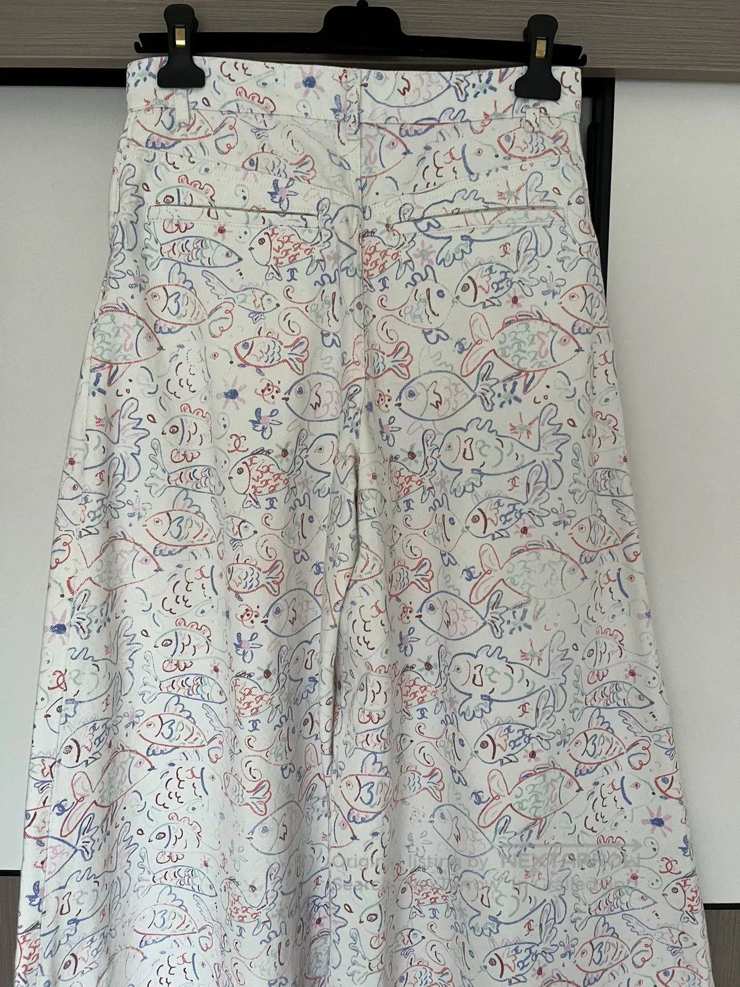 Chanel chanel fish pattern wide-leg pants size 38. Size US 38 / EU 54 - 4 Thumbnail