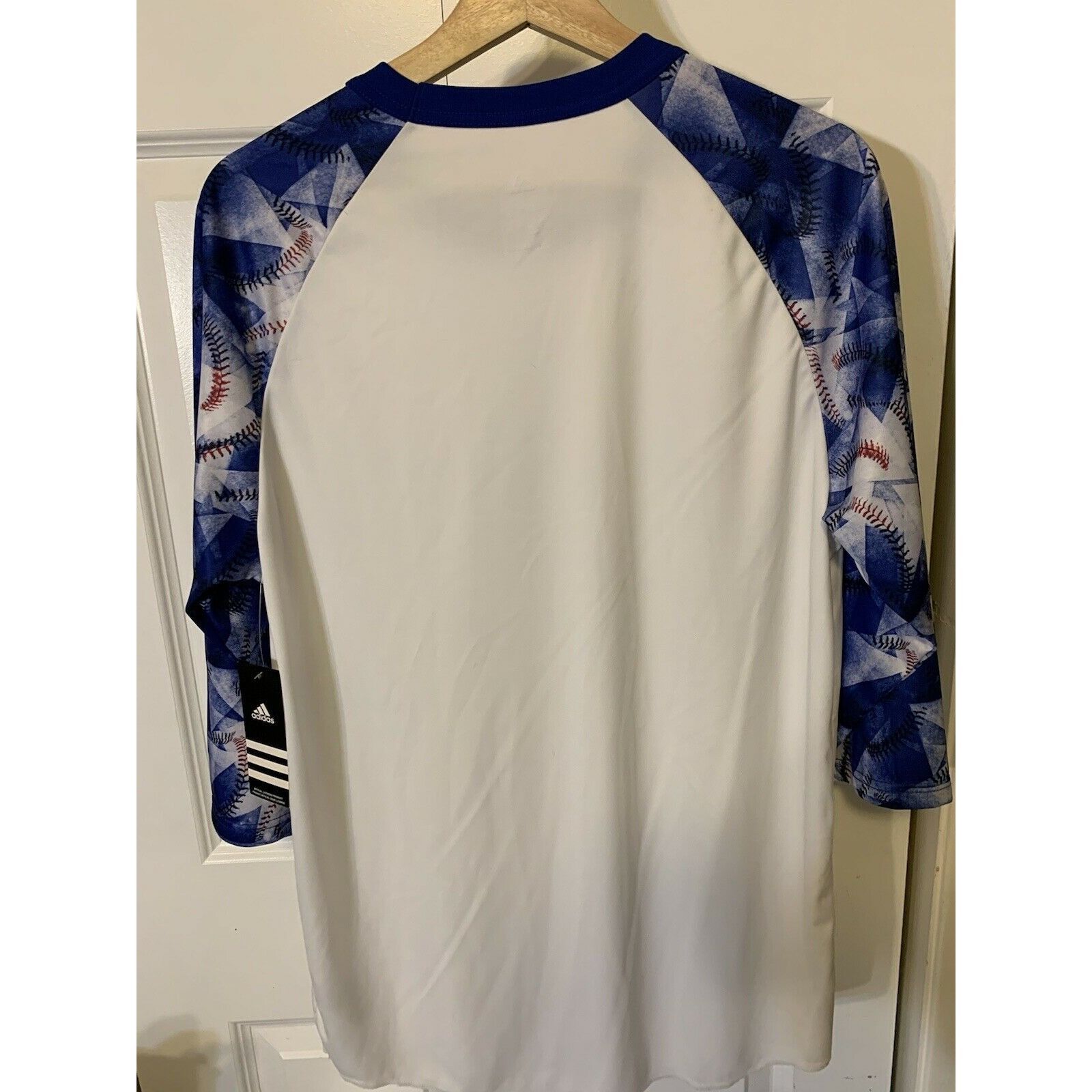 Adidas Adidas Men’s Sz Size M White Blue Baseball Shirt Polyester 3 Size US M / EU 48-50 / 2 - 7 Thumbnail