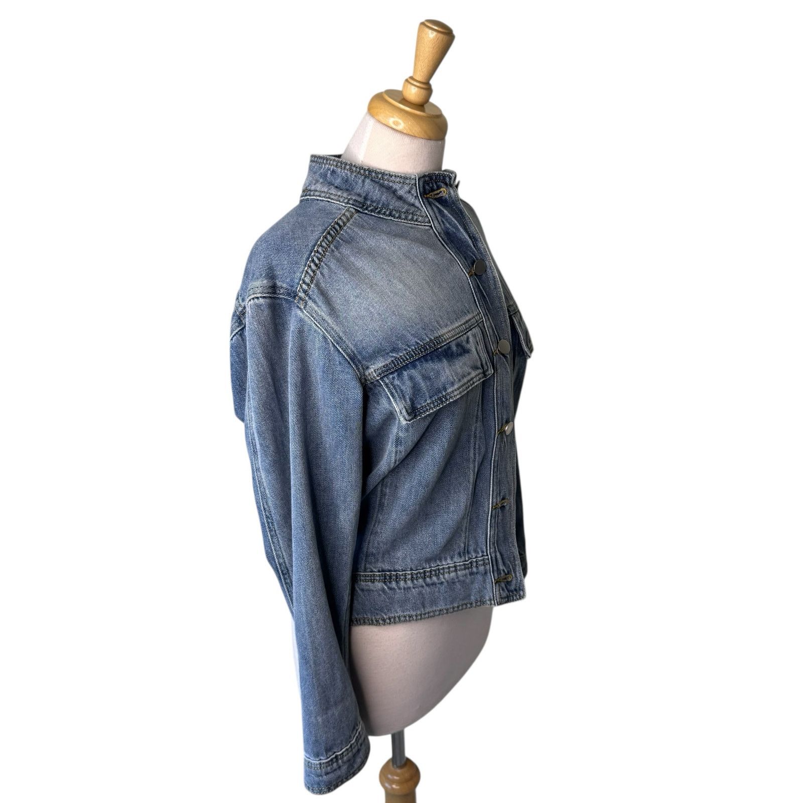 Other ZYIA Active Denim Snap Front Jacket Blue size XS Size XS / US 0-2 / IT 36-38 - 4 Thumbnail