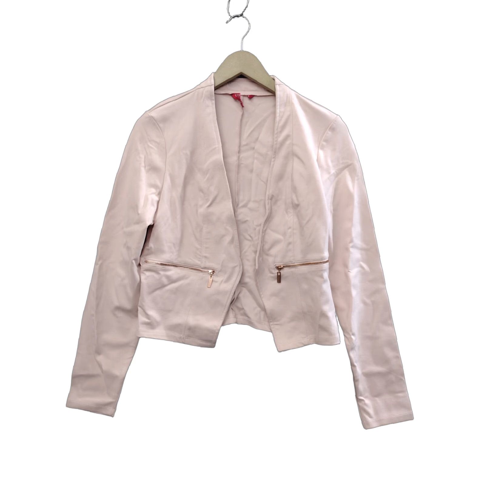 Guess GUESS Women's Light Pink Open Front Blazer Cropped Length Size S Size S / US 4 / IT 40 - 1 Thumbnail