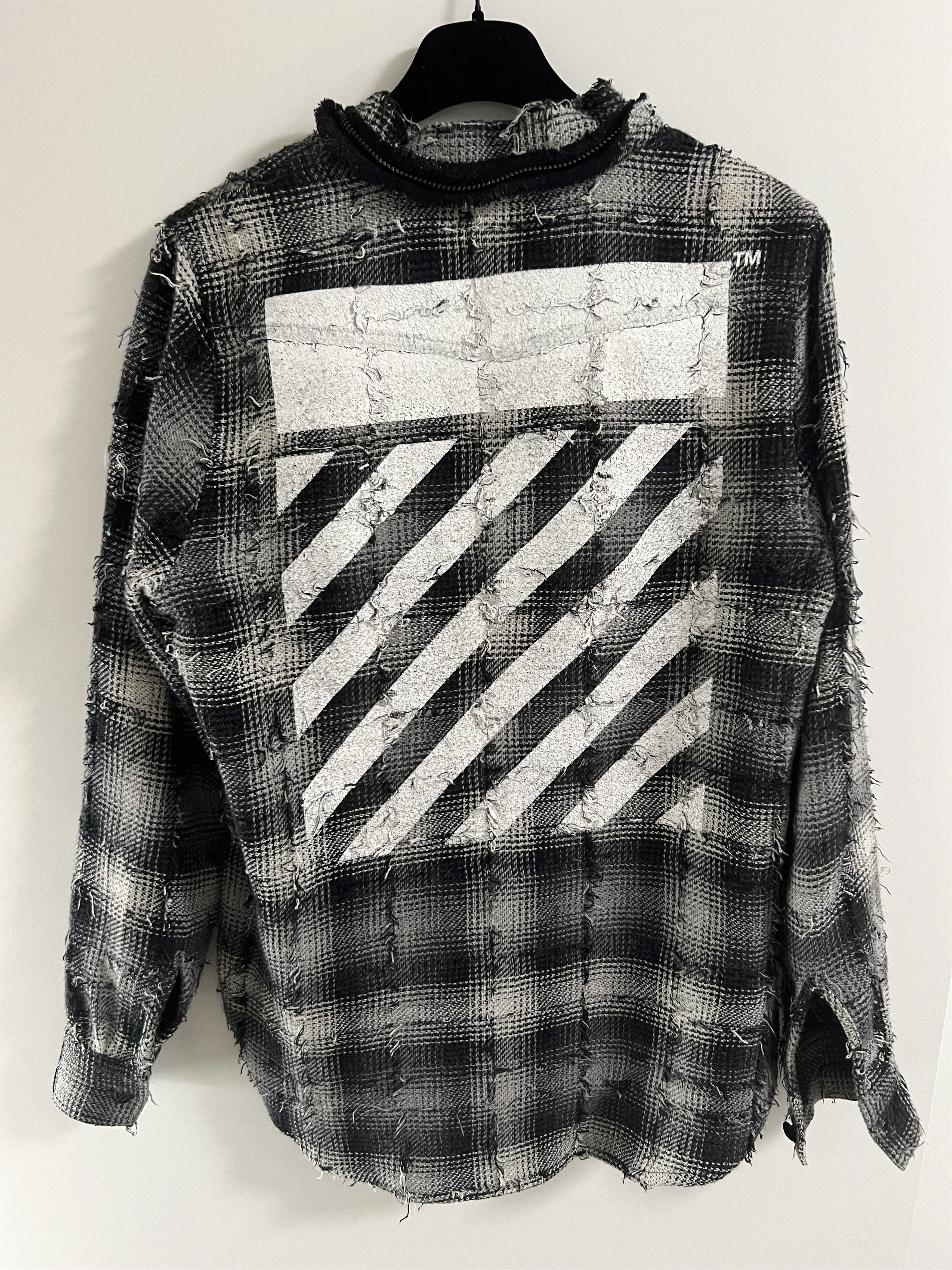 Off-White Plaid Distressed Flannel with Detachable Hood Size US S / EU 44-46 / 1 - 9 Thumbnail