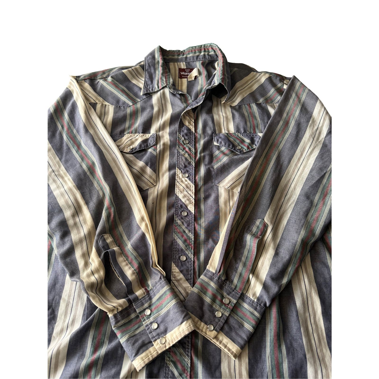 Wrangler Vintage Wrangler Western Snap Shirt Men’s XXL Striped Pearl Size US XXL / EU 58 / 5 - 3 Thumbnail