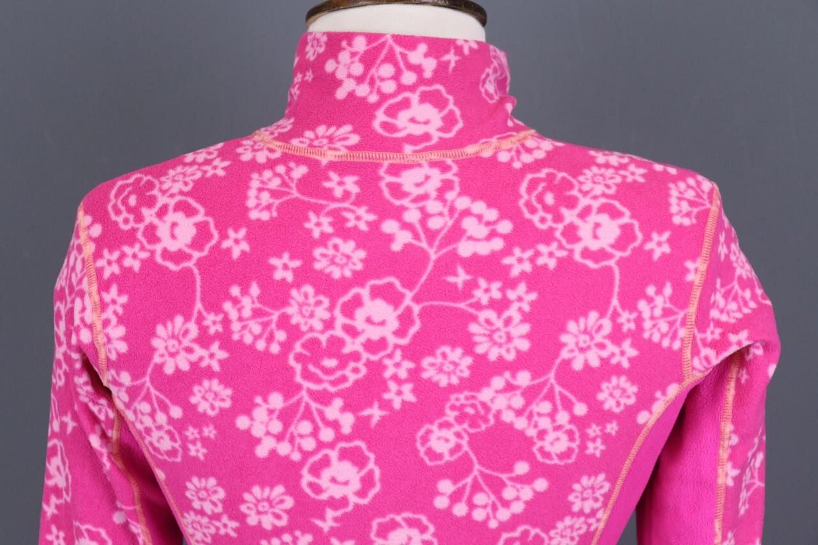 Designer Kari Traa Pink Floral Full Zip Fleece Jacket Size XS Size XS / US 0-2 / IT 36-38 - 12 Thumbnail
