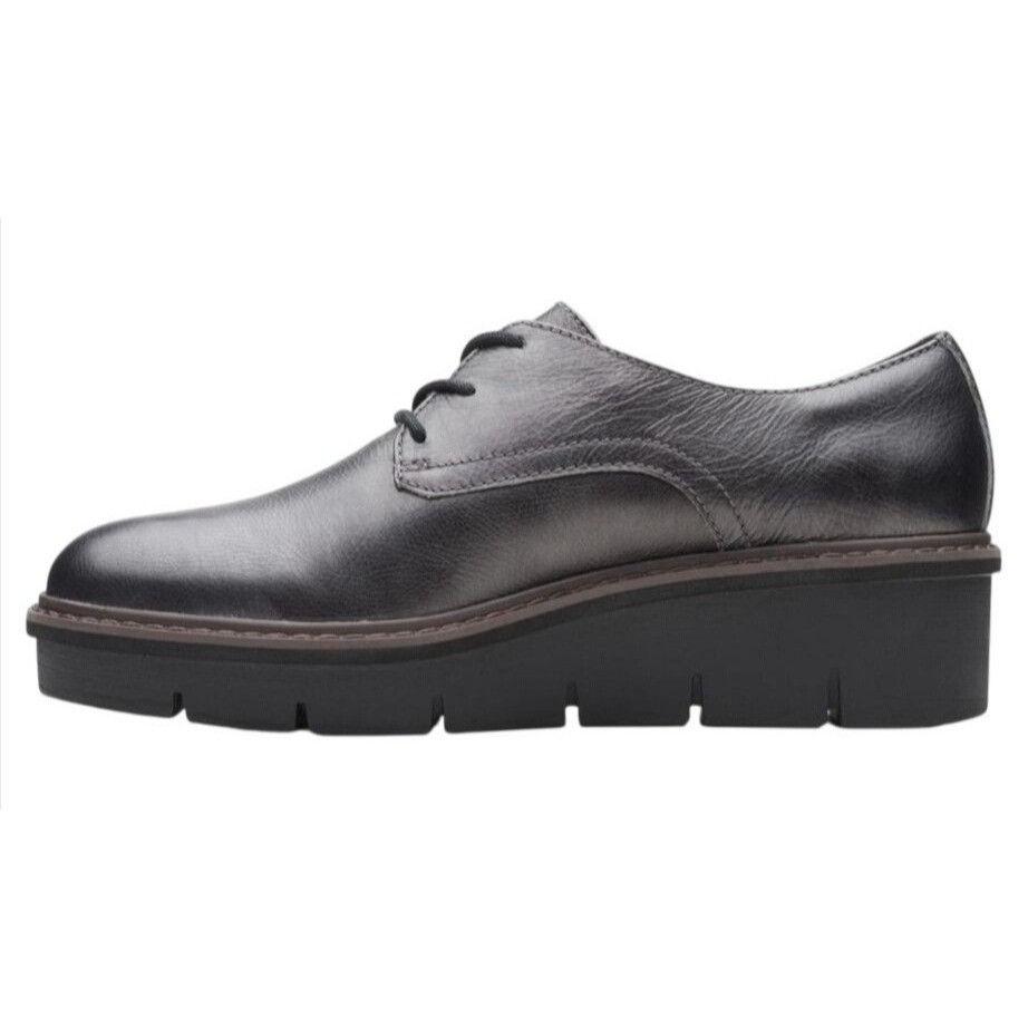Clarks CLARKS / Airabell / Womens / Tye Oxford / Gunmetal / Leather Size US 12 / IT 42 - 3 Thumbnail