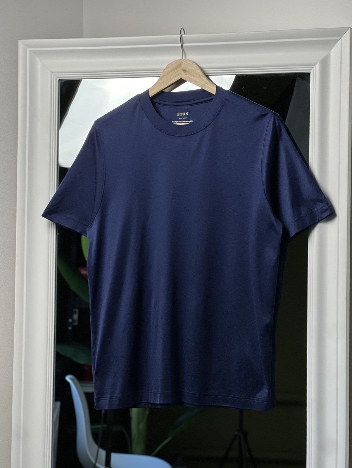 Designer × Eton Eton Slim Fit Navy T-Shirt M Filo di Scozia Cotton Size US M / EU 48-50 / 2 - 4 Thumbnail