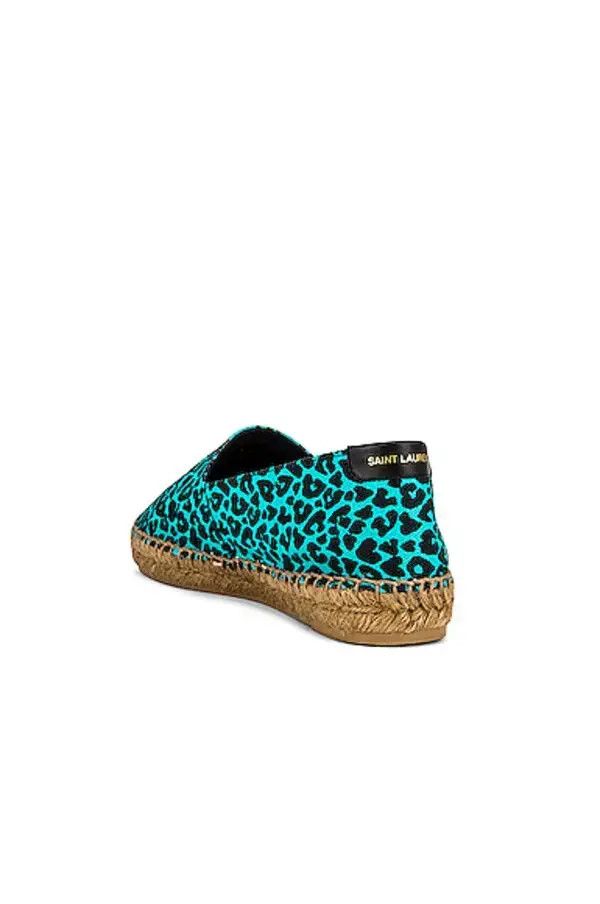 Saint Laurent Paris o1s1wg110126 605951 Espadrilles in Aqua Blue & Black Size US 8 / EU 41 - 3 Thumbnail