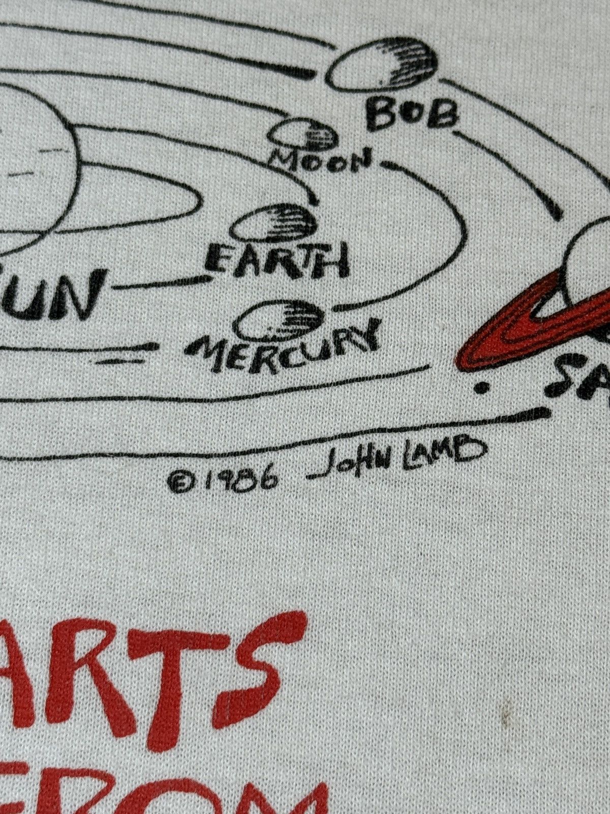 Vintage 80s Uranus Where Farts Come From Solar System Funny T Shirt Size US L / EU 52-54 / 3 - 3 Thumbnail
