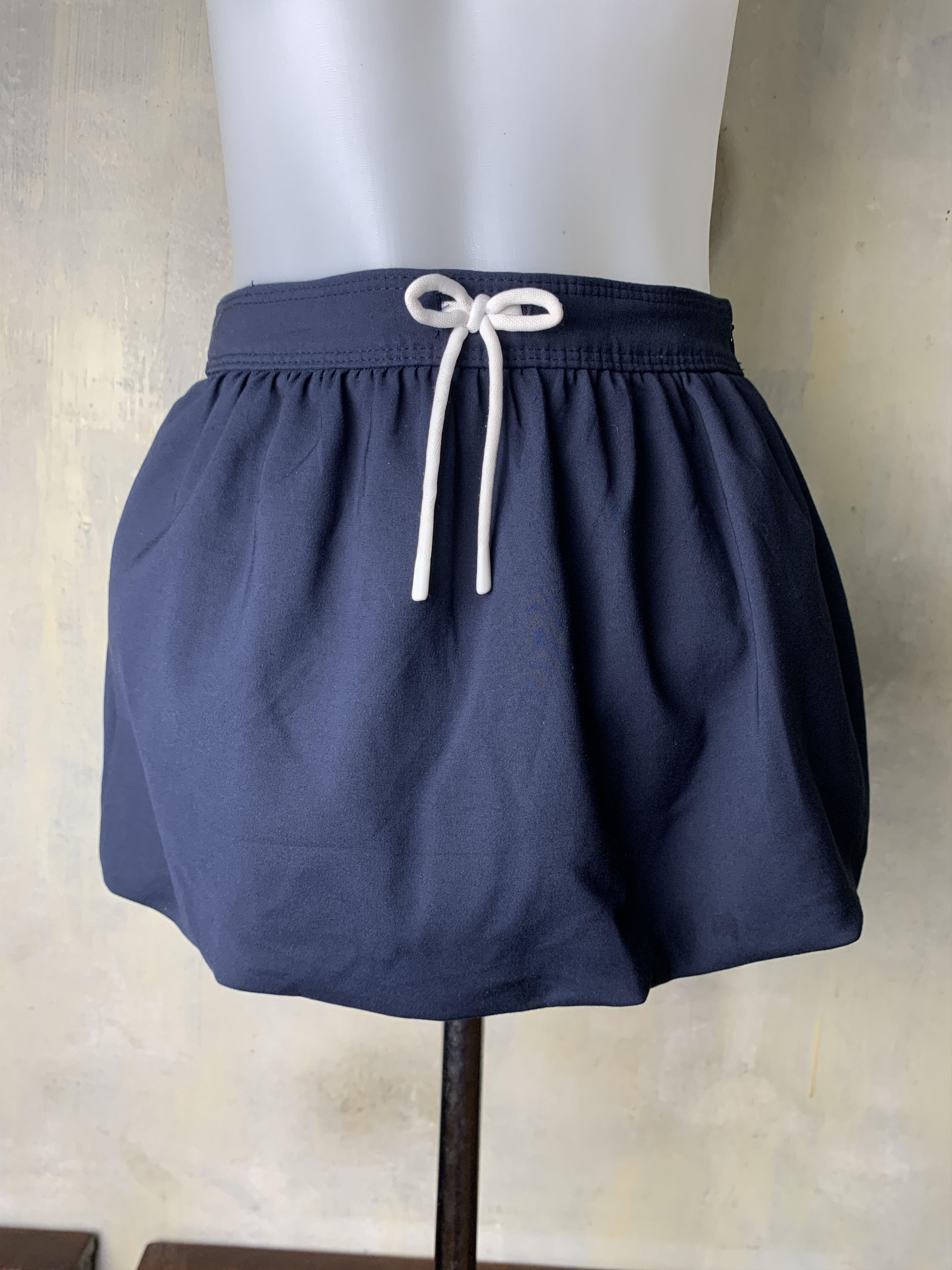 Zara Zara Navy Mini Balloon Skirt (23) Size 23" - 2 Thumbnail