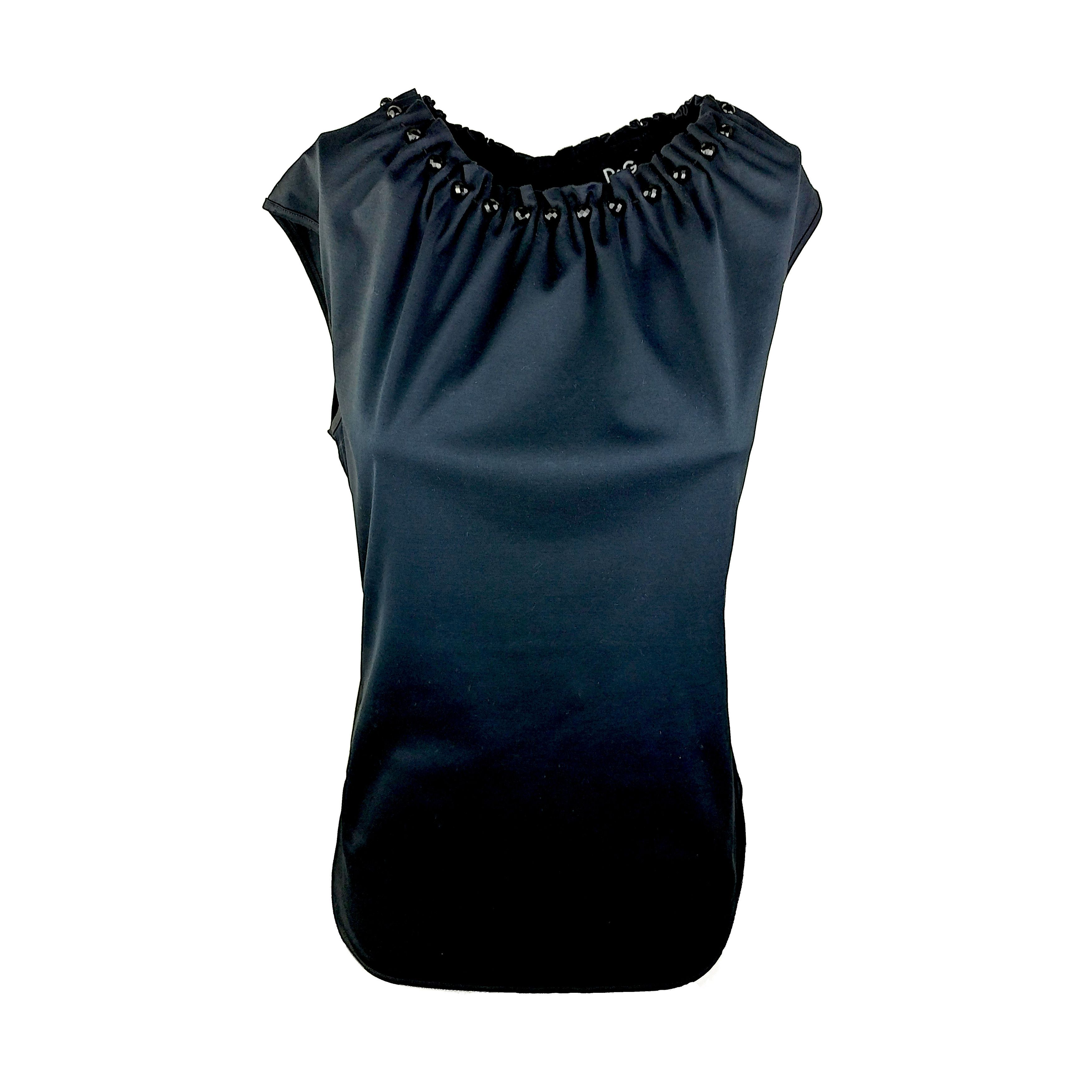 Dolce & Gabbana Genuine Sleeveless Beaded Neckline Top Y2K Archive Size S / US 4 / IT 40 - 1 Thumbnail