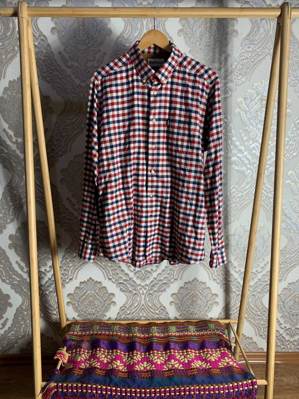 Barbour × Vintage VERY RARE BARBOUR OXFORD STAPLETION MOSS SHIRT Y2K 90s RETRO Size US L / EU 52-54 / 3 - 1 Thumbnail