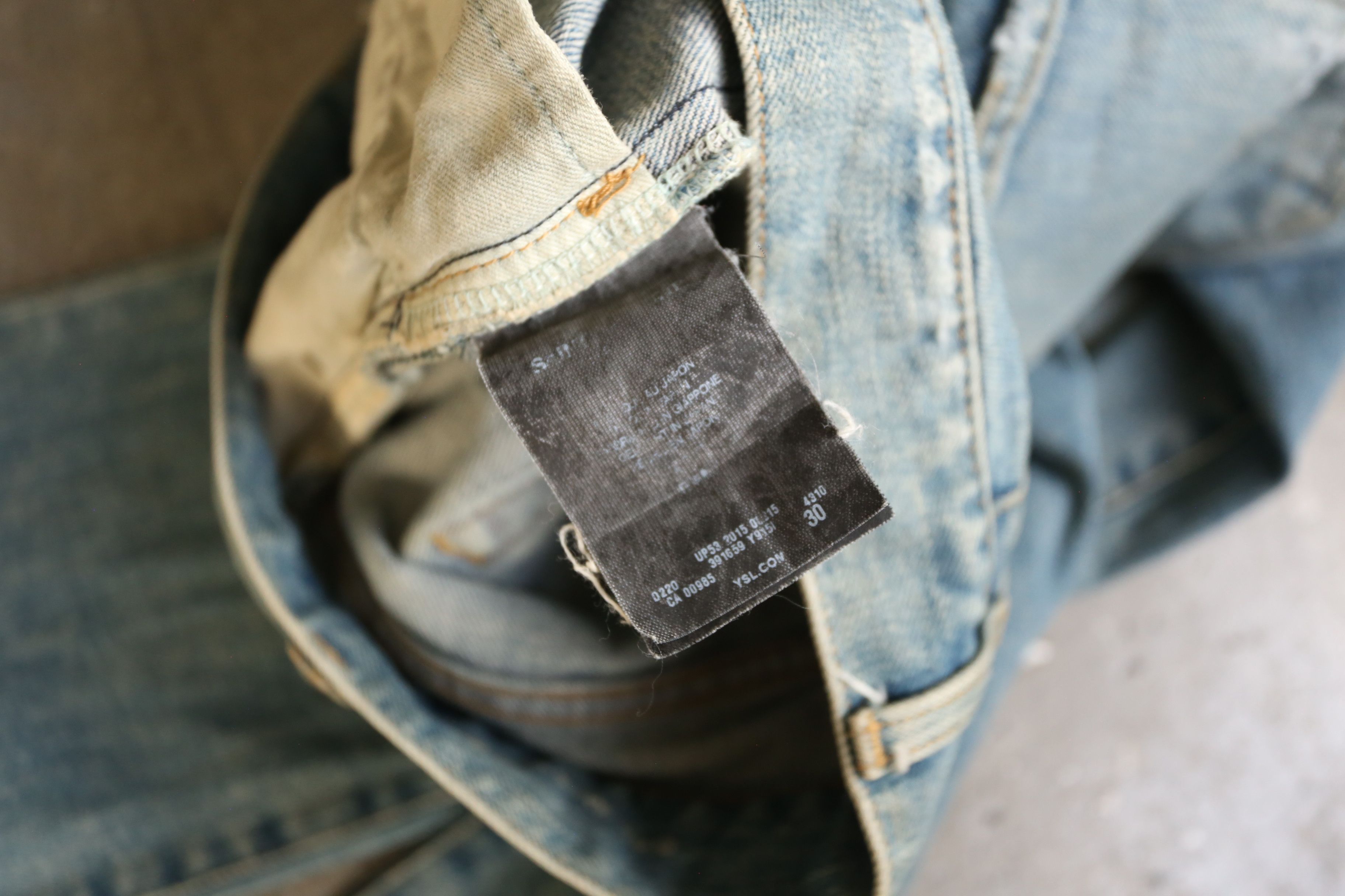 Saint Laurent Paris SLP - Hedi Slimane - F/W 15 - D02 Crash Denim Jean Size US 30 / EU 46 - 9 Thumbnail